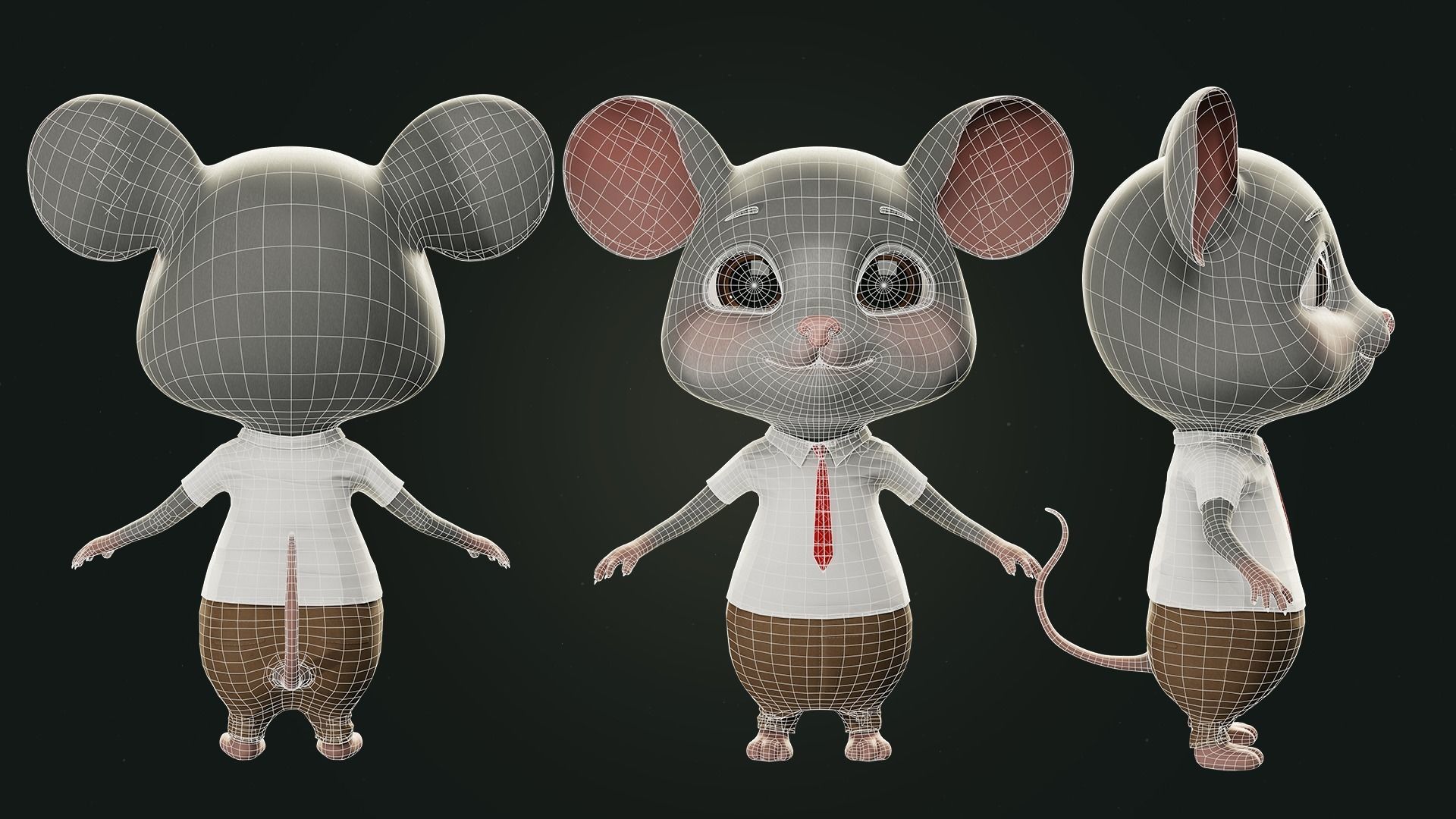 GAME-READY 3D Character - Mouse John Low-poly 3D model_11