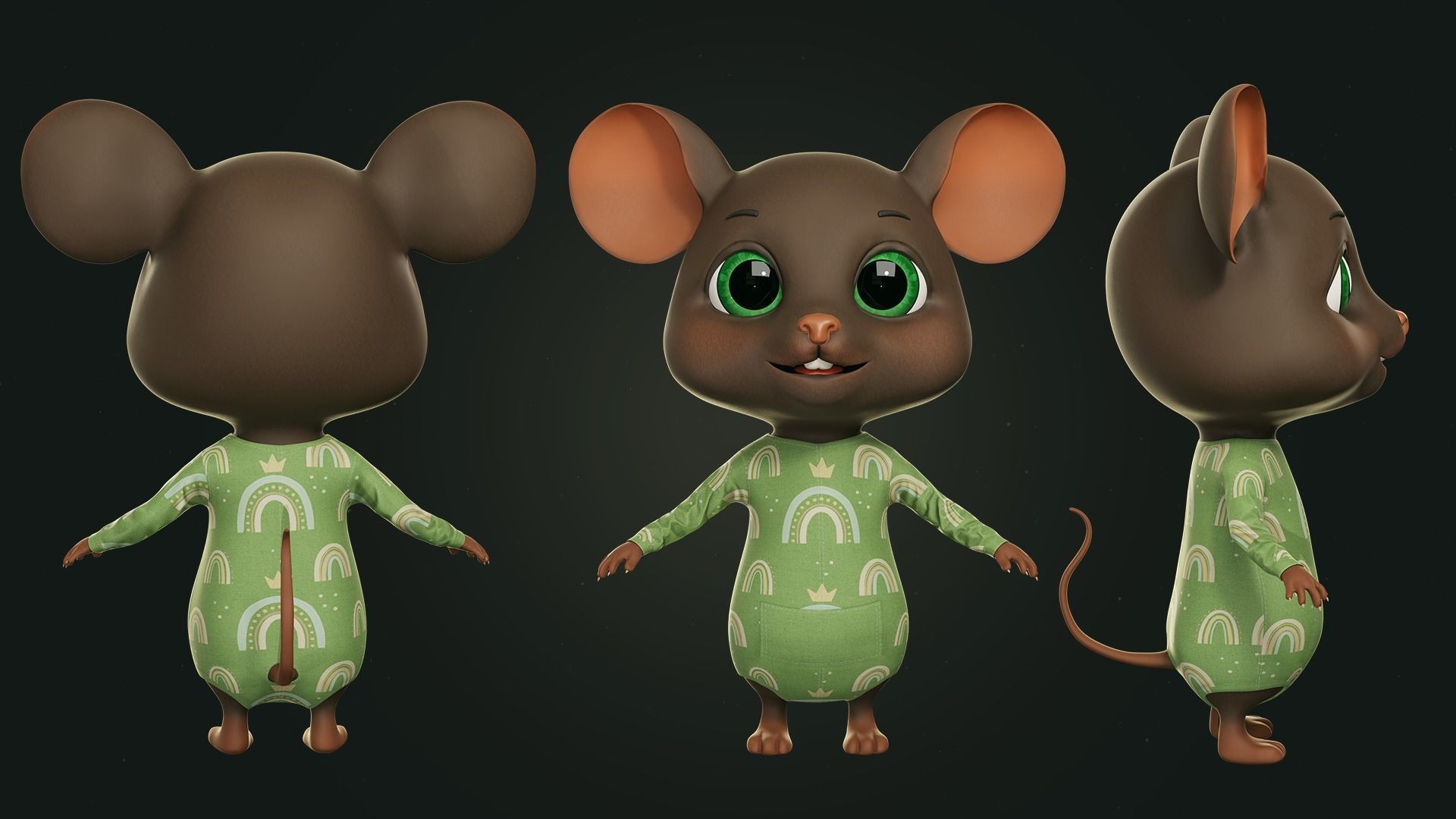 GAME-READY 3D Character - Mouse John Low-poly 3D model_14