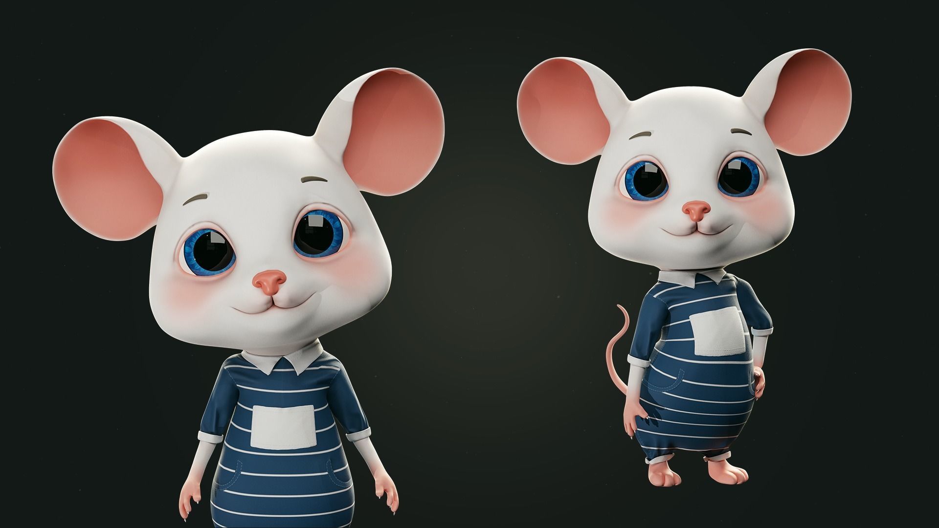 GAME-READY 3D Character - Mouse John Low-poly 3D model_3