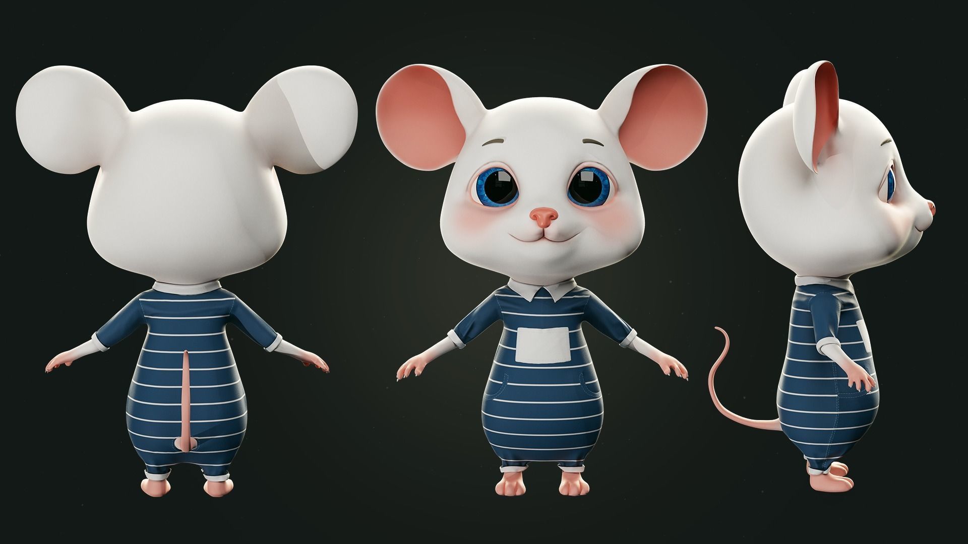 GAME-READY 3D Character - Mouse John Low-poly 3D model_12
