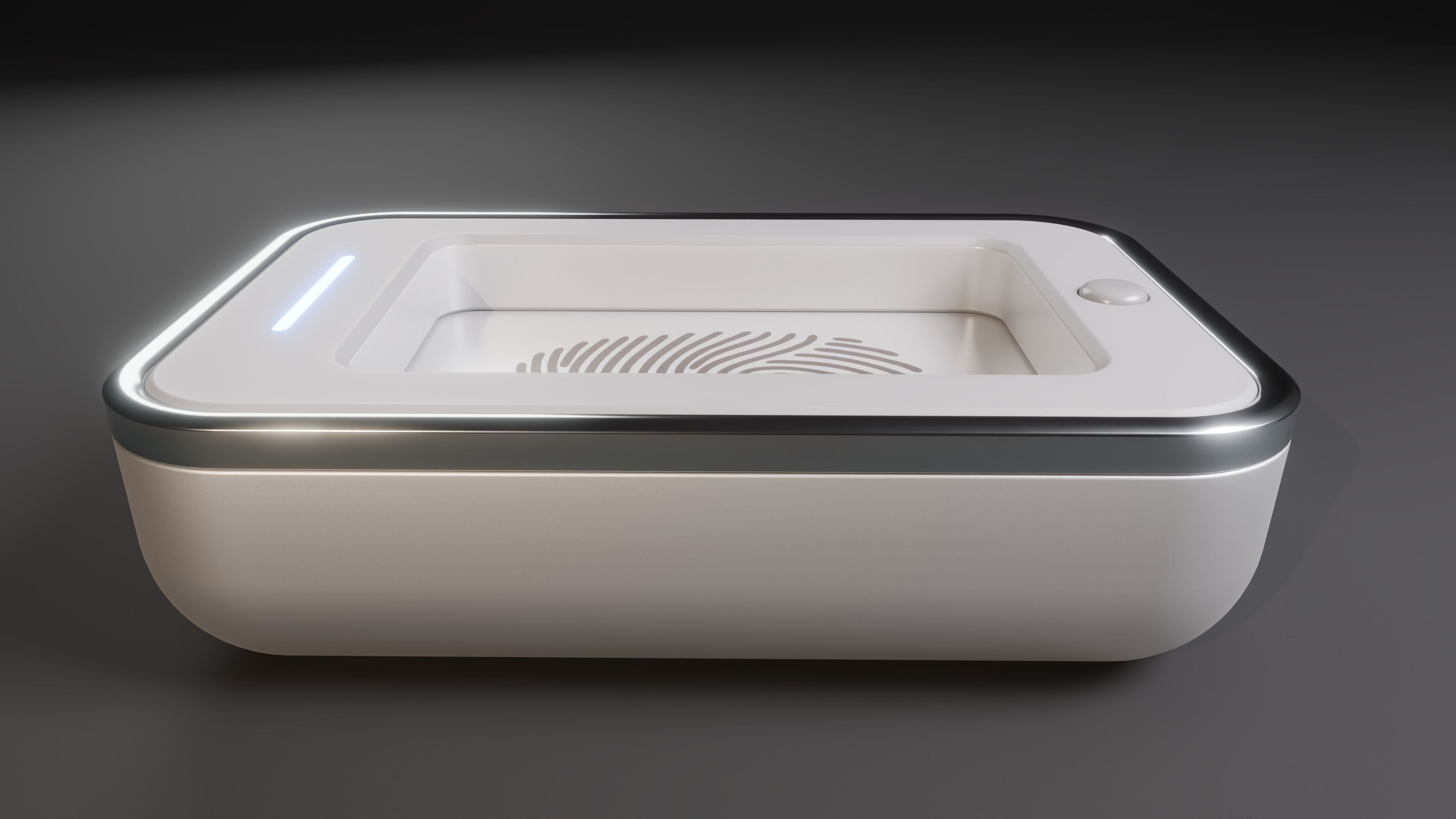 Biometric Access Control Low-poly 3D model_2