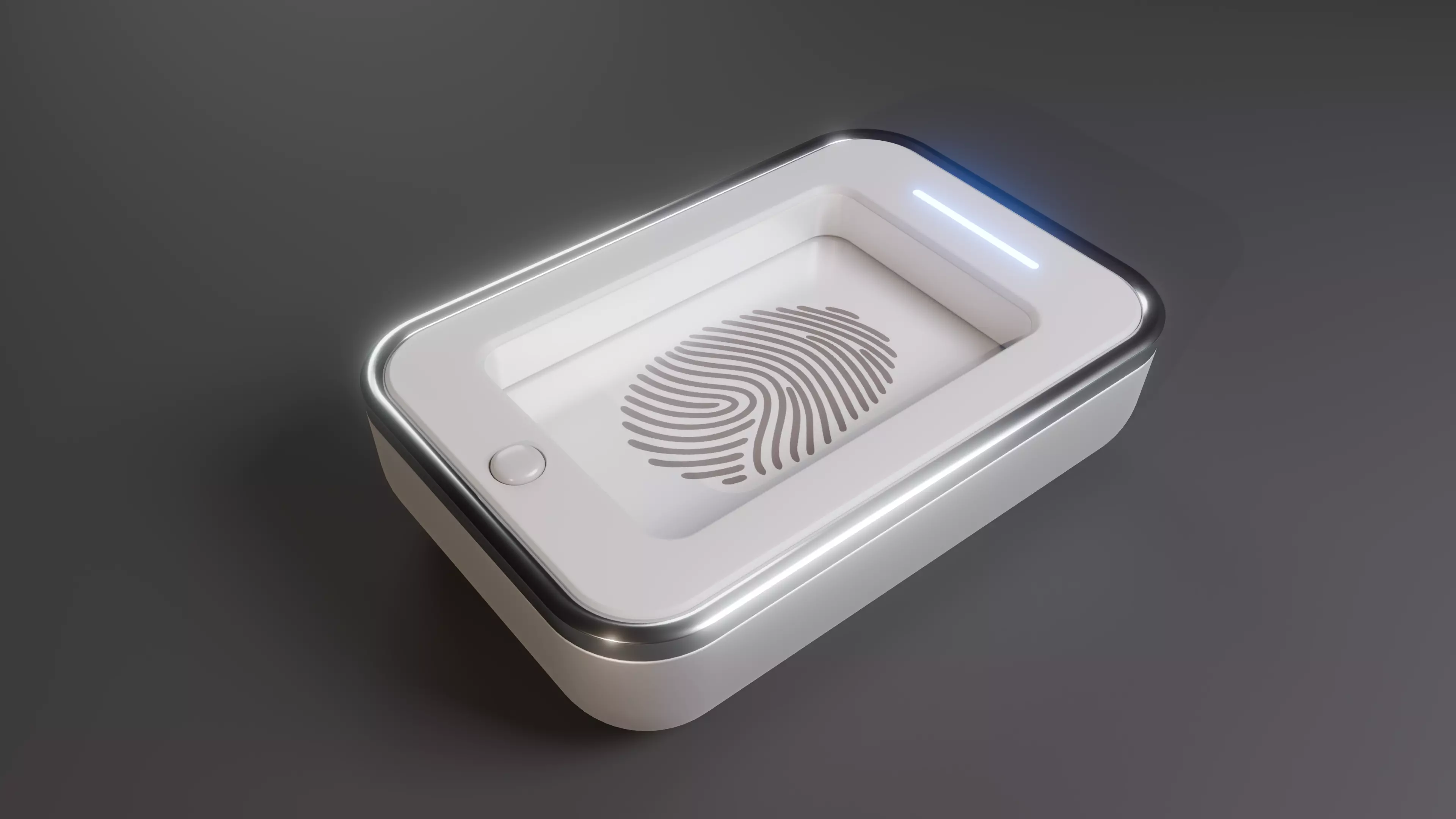 Biometric Access Control Low-poly 3D model_0