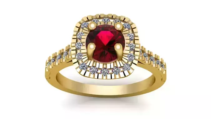 Solitaire Engagement Diamond ring 3d Printable Model