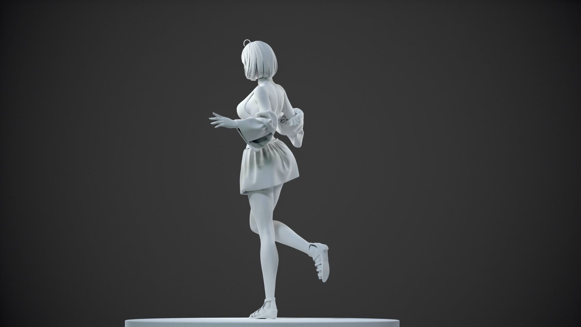 CHEERFUL GIRL 3D print model_21