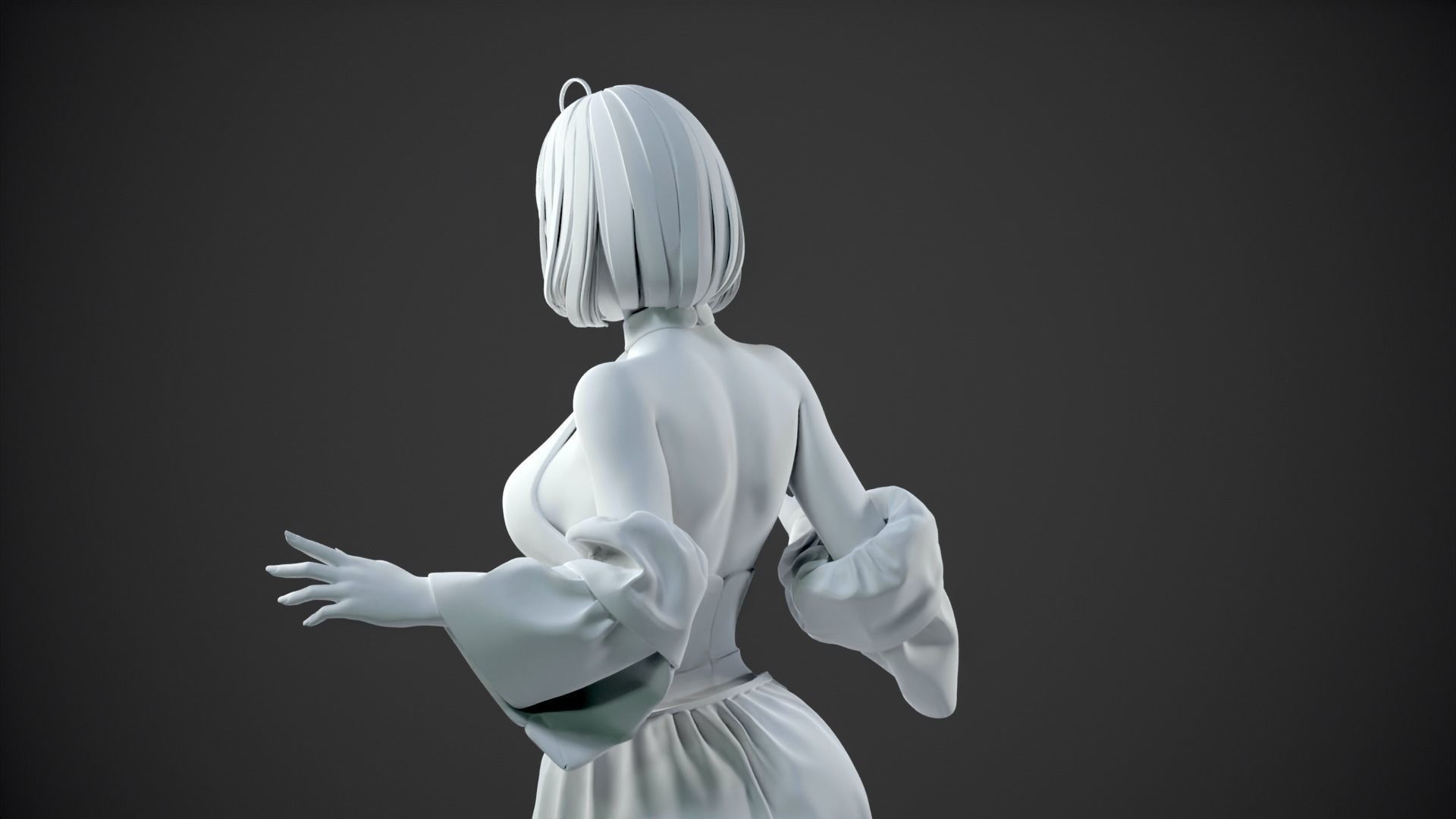 CHEERFUL GIRL 3D print model_9