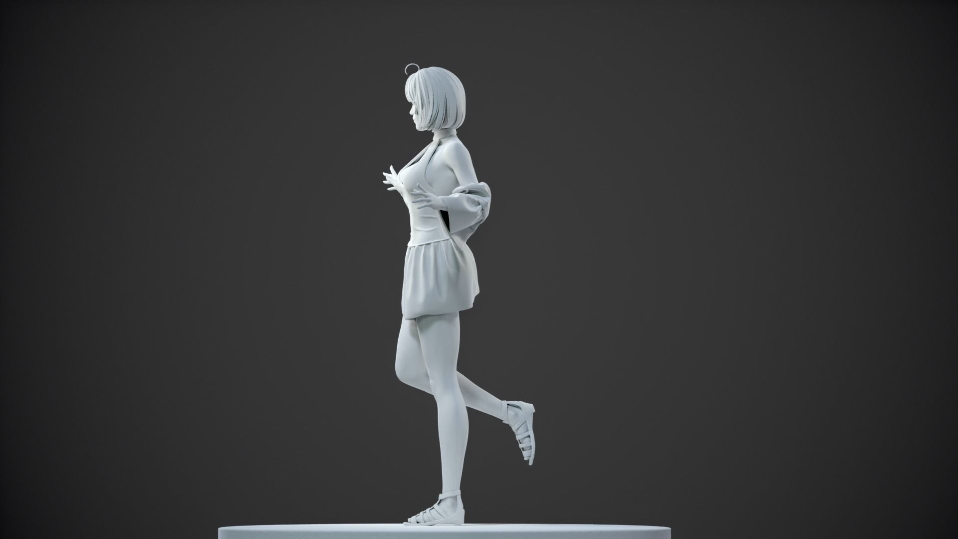 CHEERFUL GIRL 3D print model_22