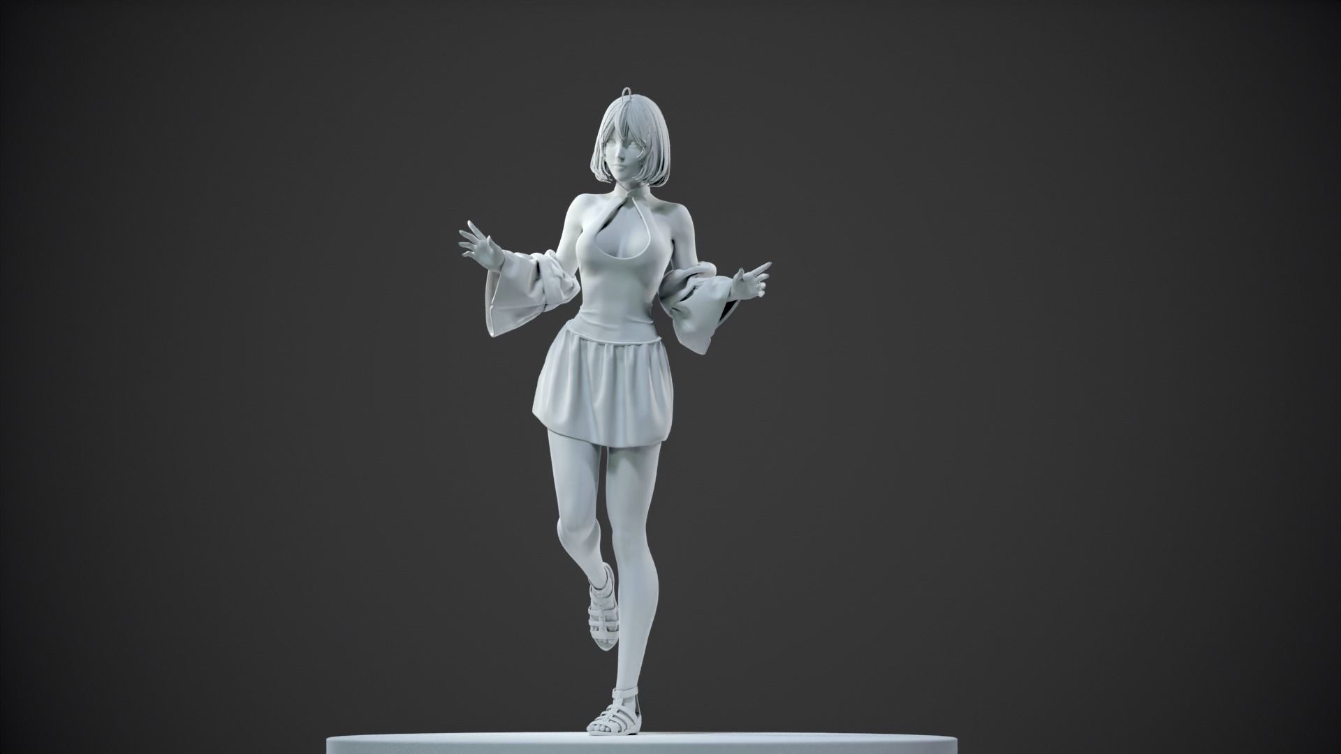 CHEERFUL GIRL 3D print model_14