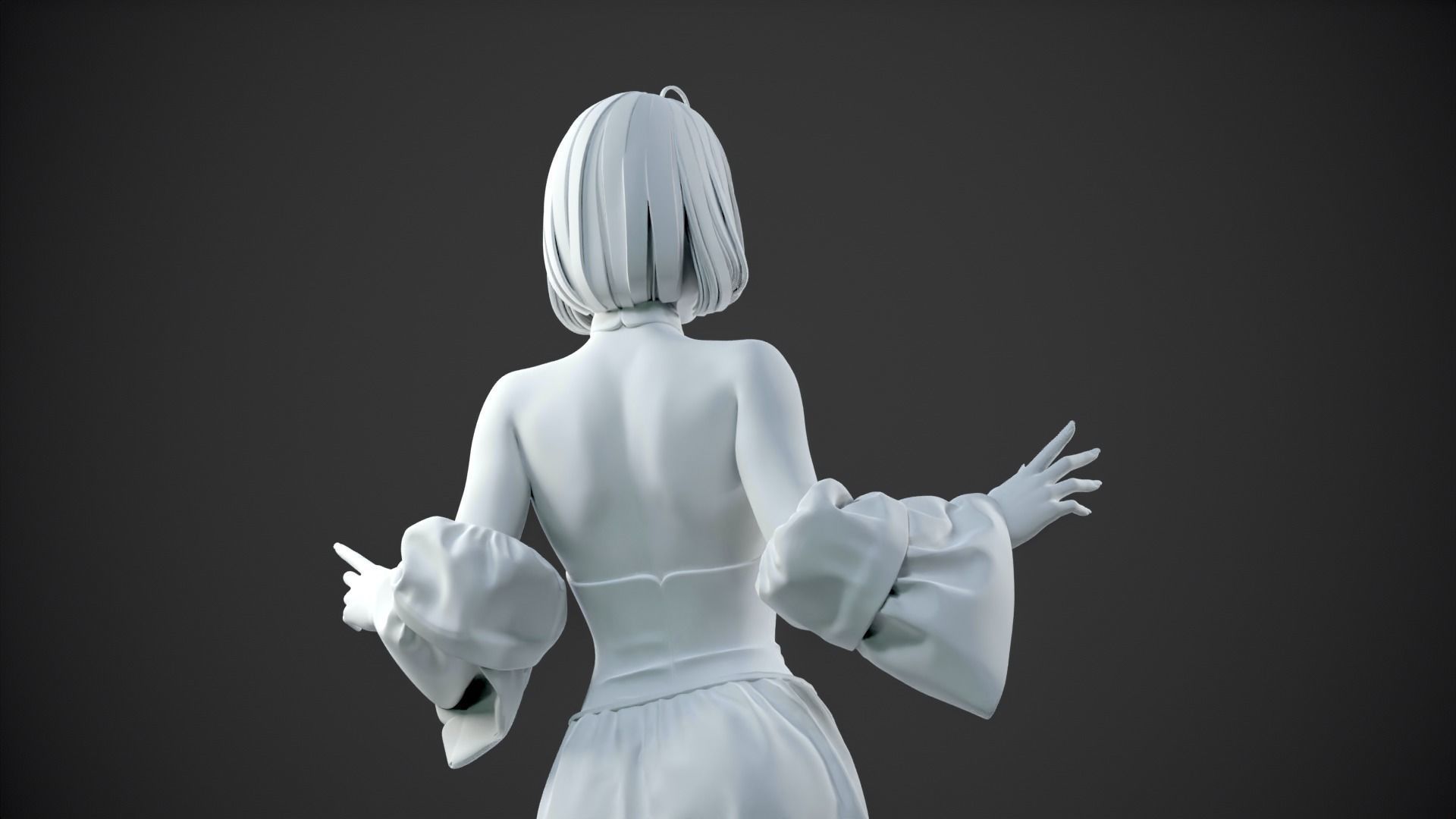 CHEERFUL GIRL 3D print model_7