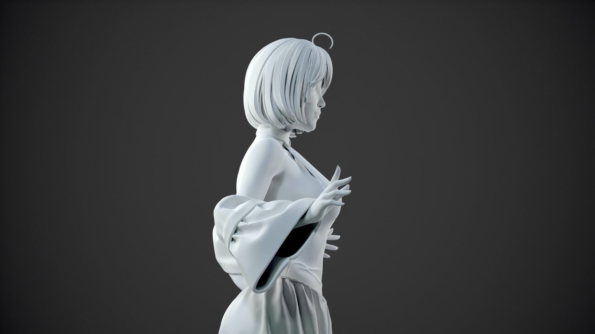 CHEERFUL GIRL 3D print model_5