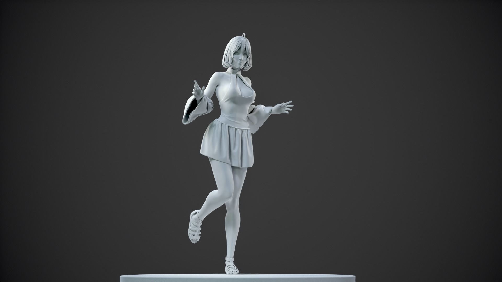 CHEERFUL GIRL 3D print model_15