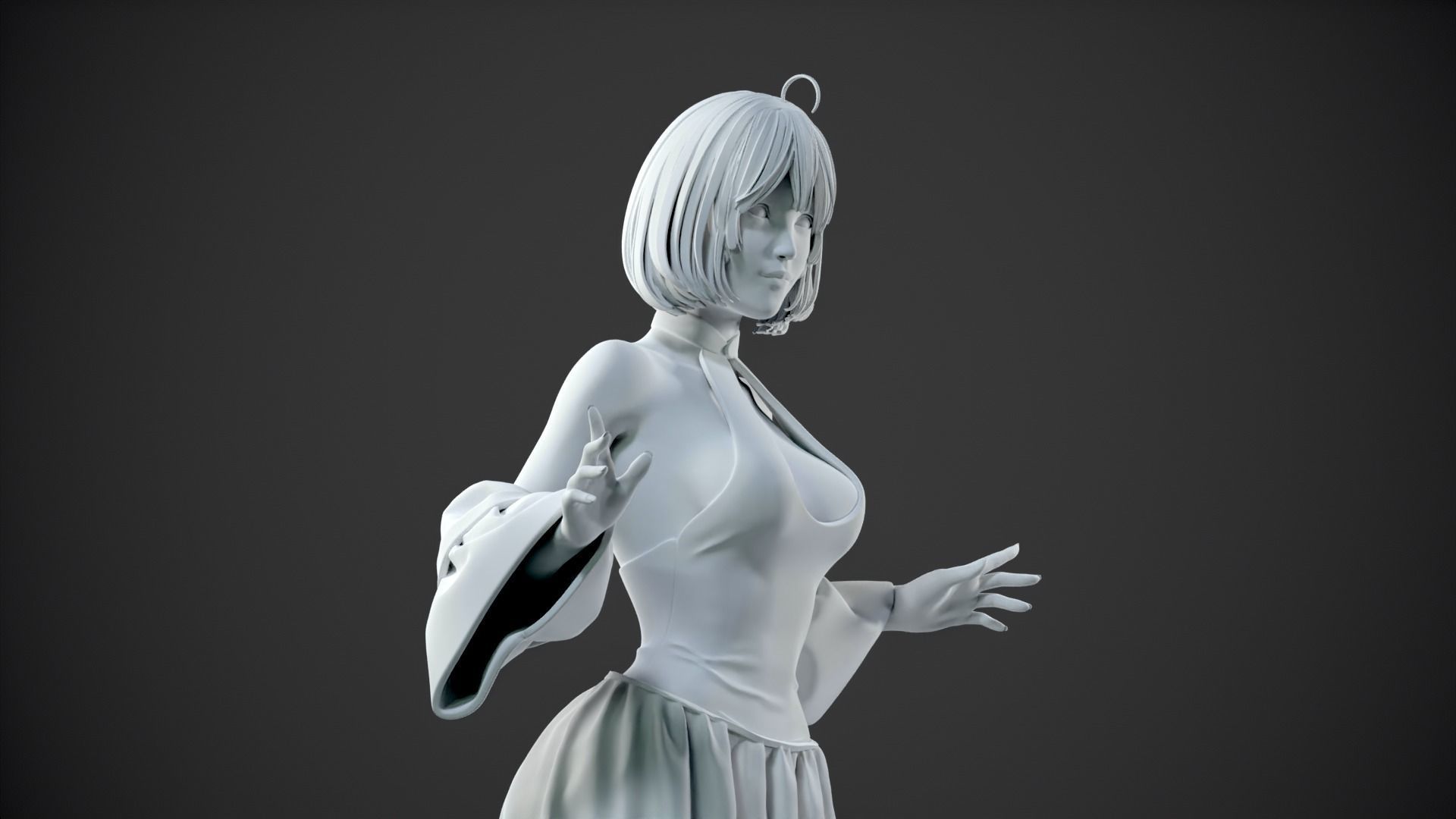 CHEERFUL GIRL 3D print model_4