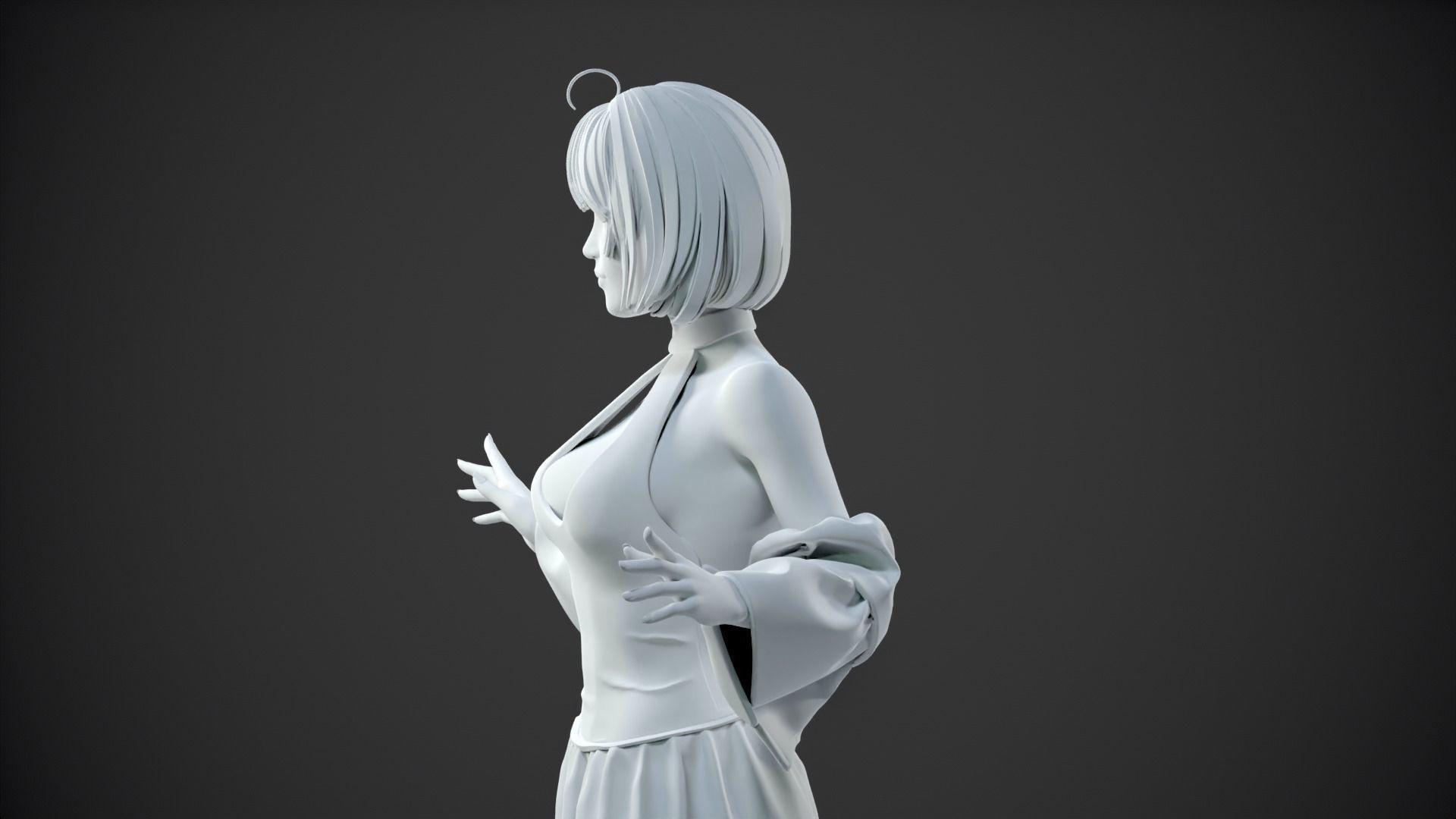 CHEERFUL GIRL 3D print model_11