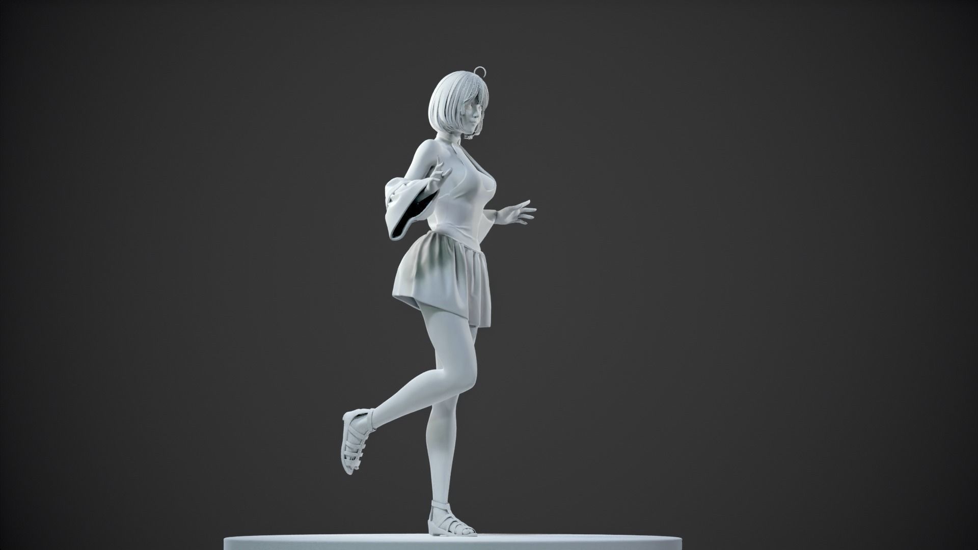 CHEERFUL GIRL 3D print model_16