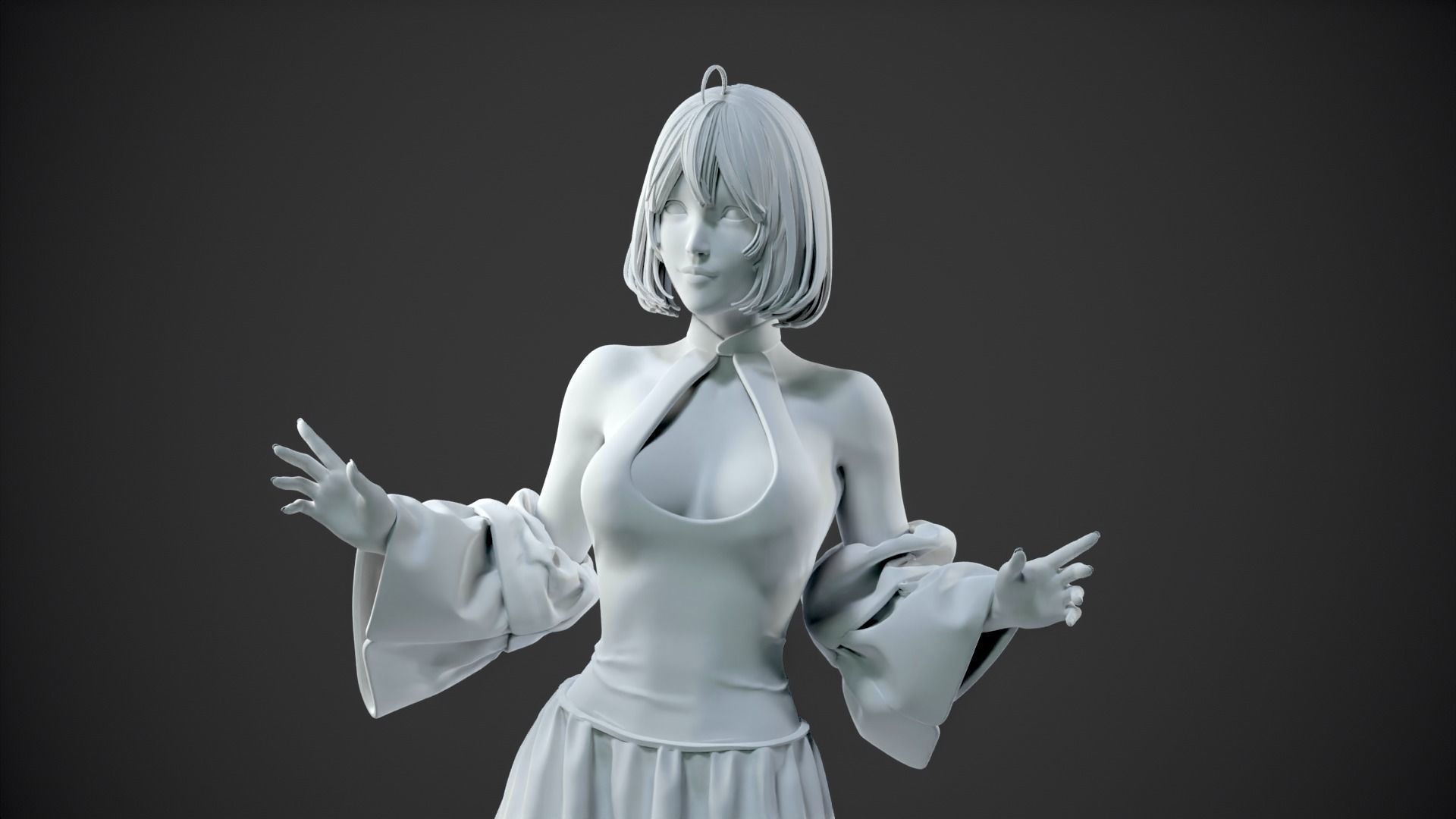 CHEERFUL GIRL 3D print model_13