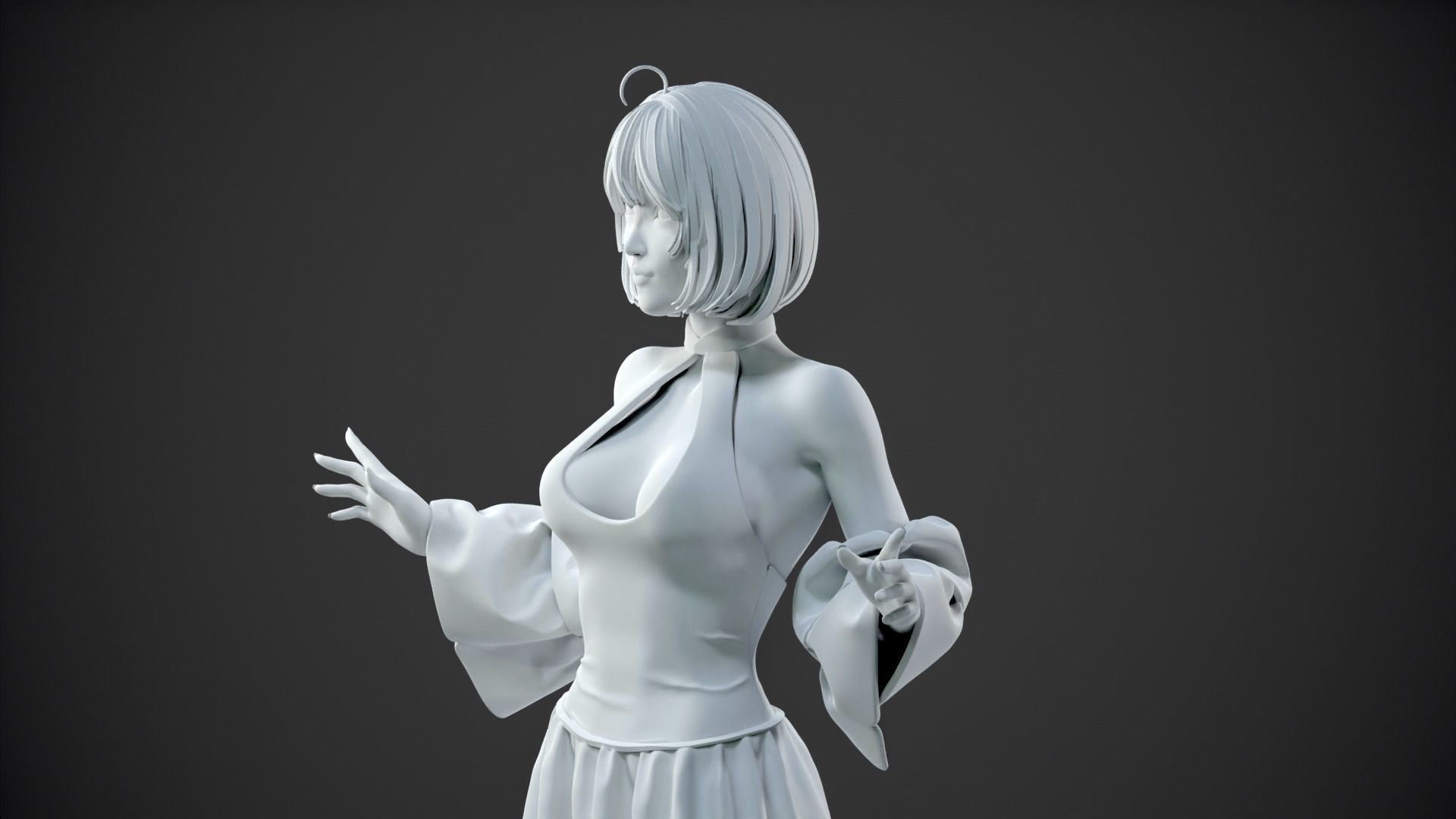 CHEERFUL GIRL 3D print model_12