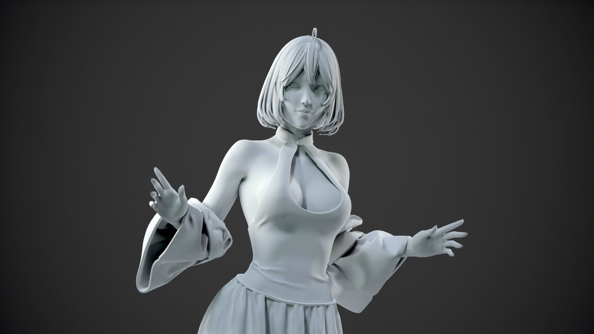 CHEERFUL GIRL 3D print model_3