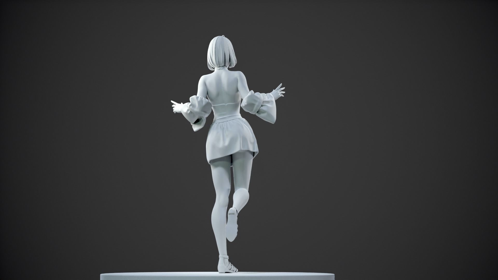 CHEERFUL GIRL 3D print model_19