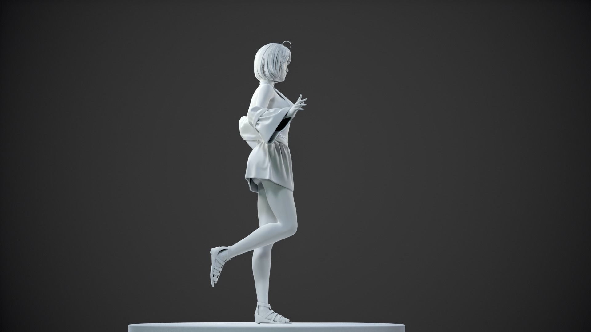 CHEERFUL GIRL 3D print model_17