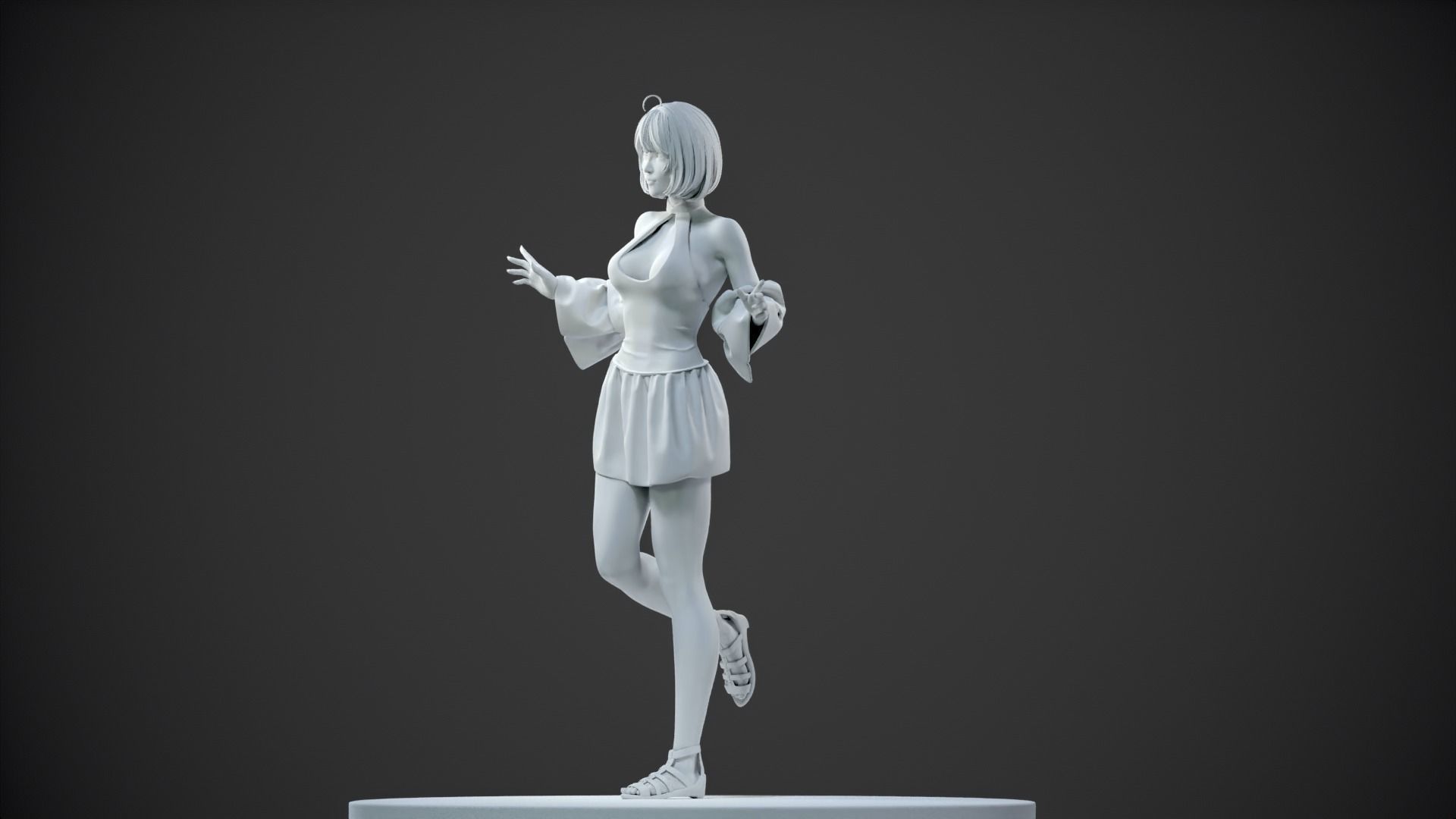CHEERFUL GIRL 3D print model_23