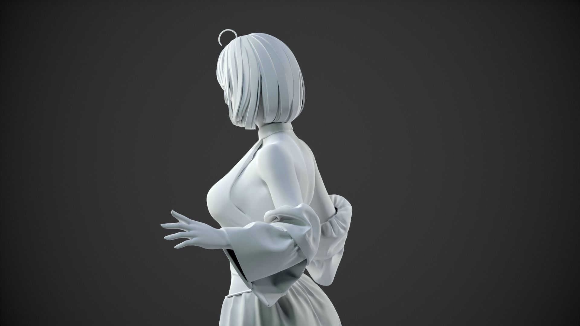 CHEERFUL GIRL 3D print model_10