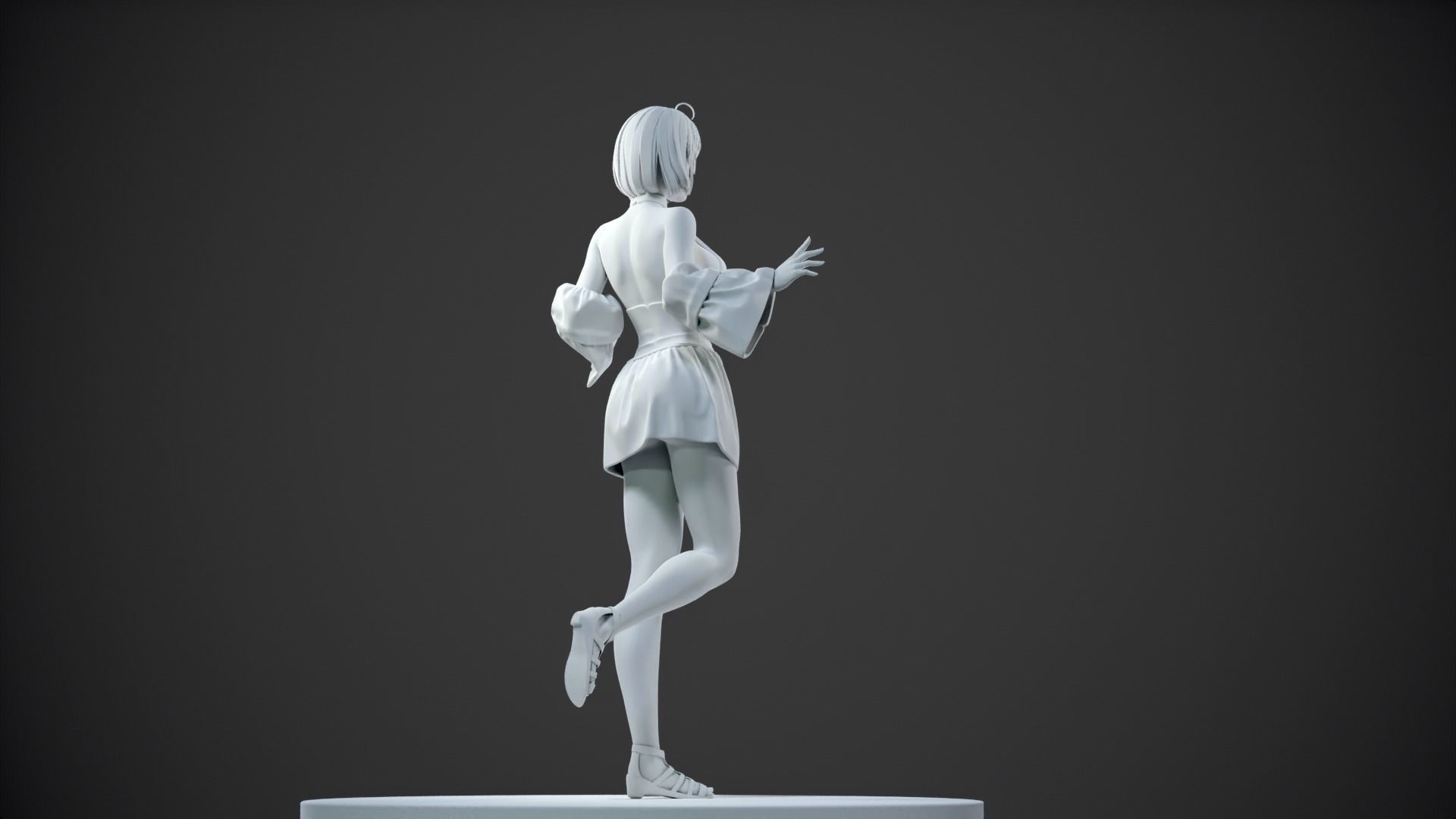 CHEERFUL GIRL 3D print model_18