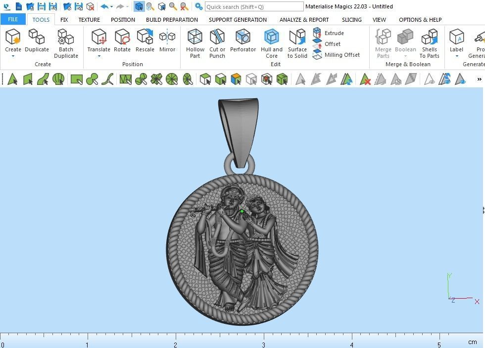 Radha Krishna Pendant-005 3D print model_9
