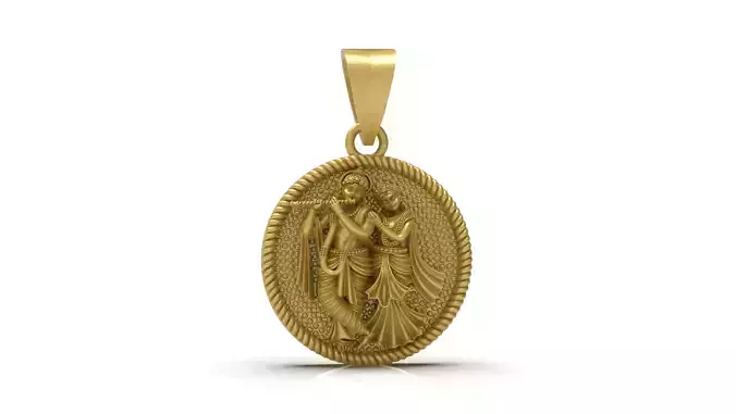 Radha Krishna Pendant-005 3D print model