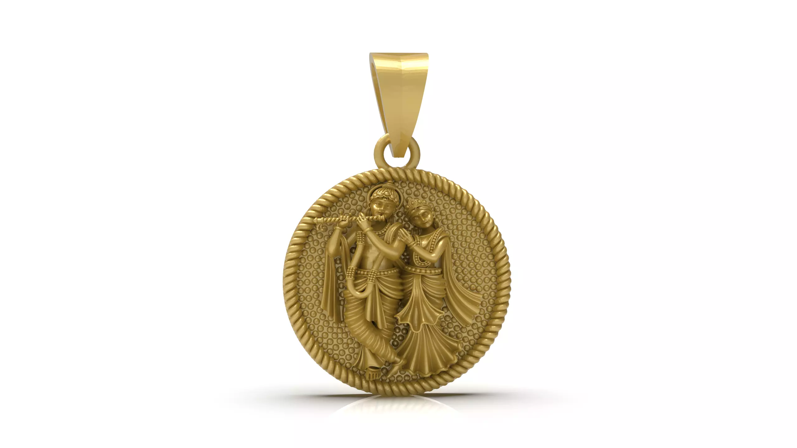 Radha Krishna Pendant-005 3D print model_0
