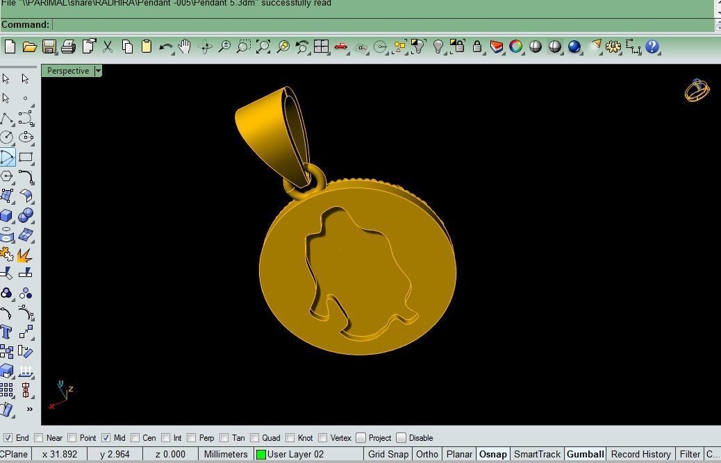 Radha Krishna Pendant-005 3D print model_6