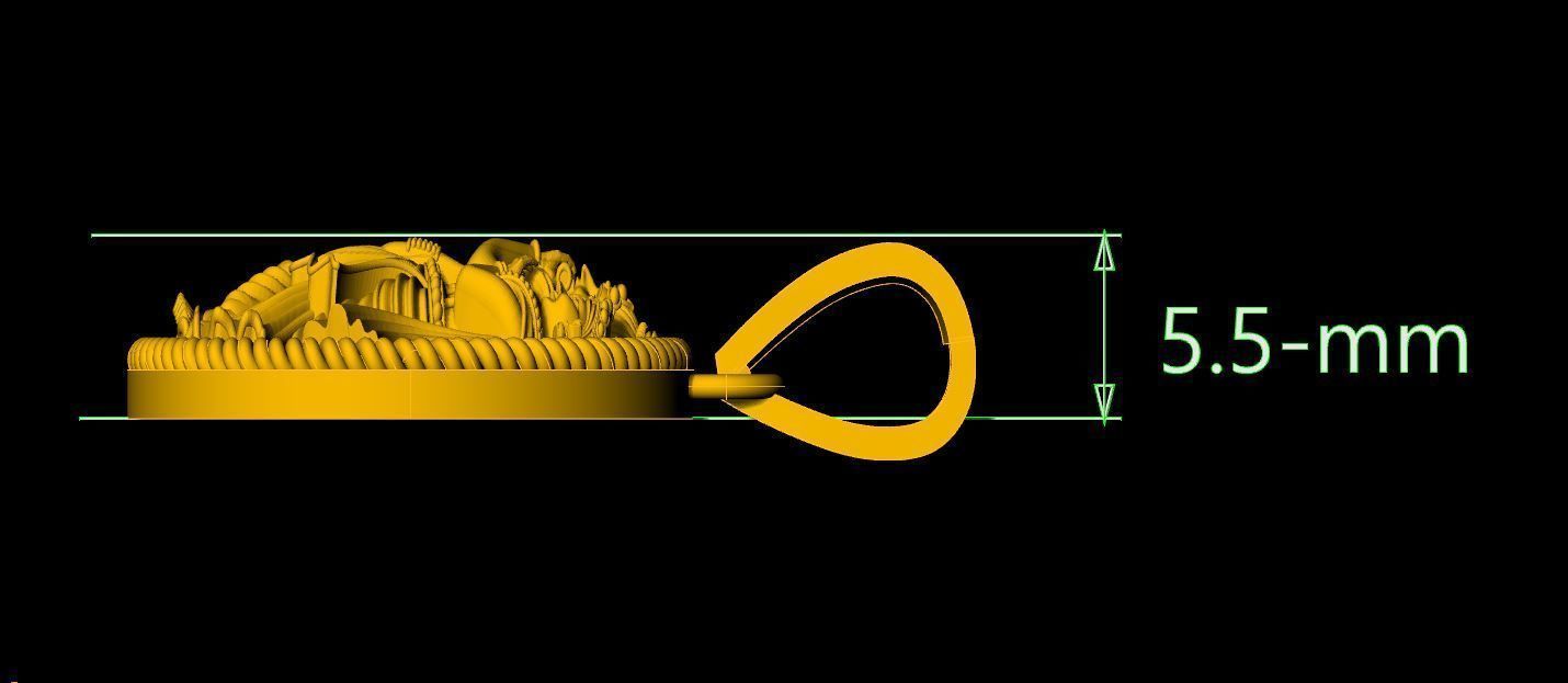 Radha Krishna Pendant-005 3D print model_4