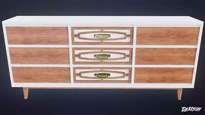MIDCENTURY - Dresser 02 - LOW POLY