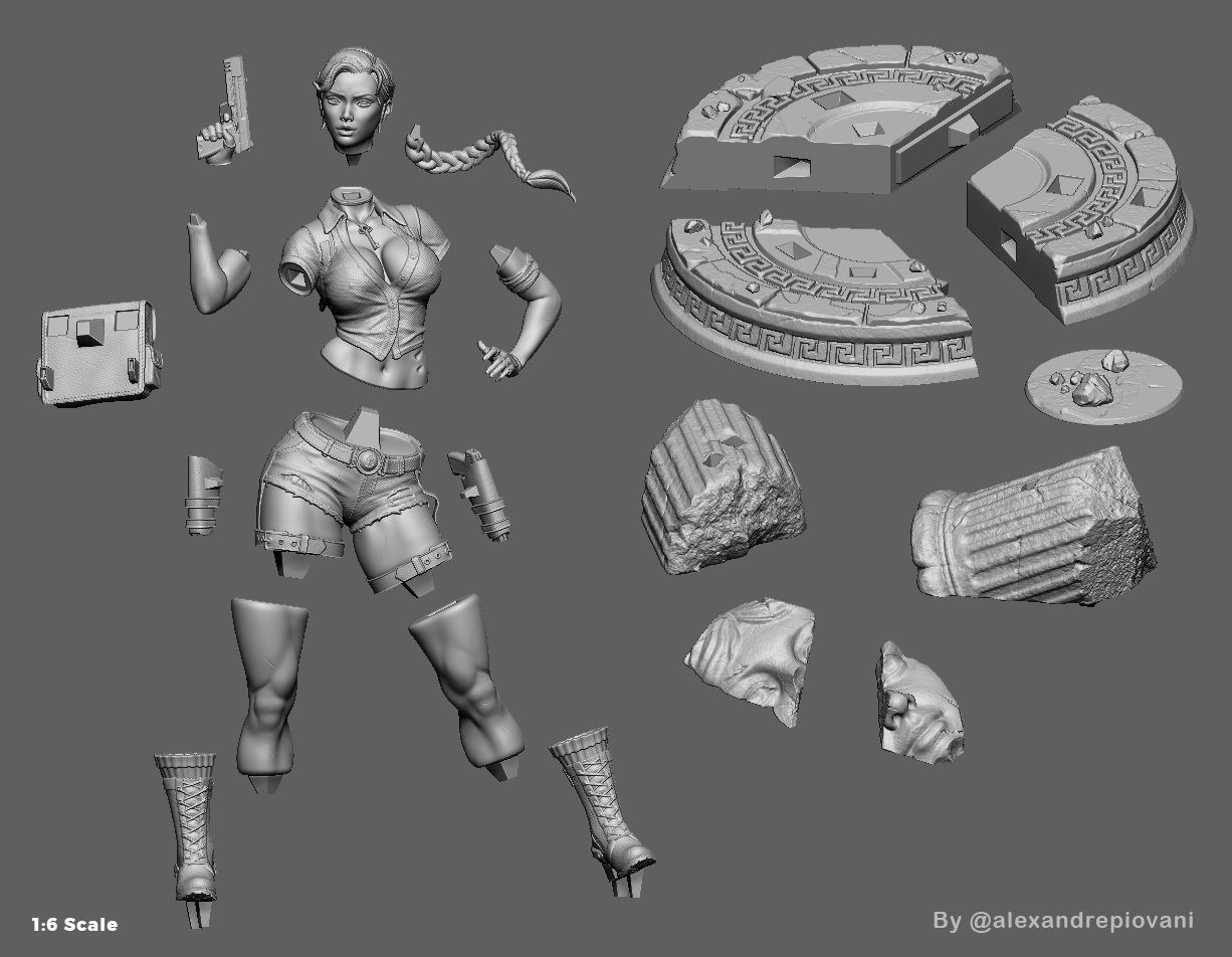 Lara Treasure Hunter 3D print model_7