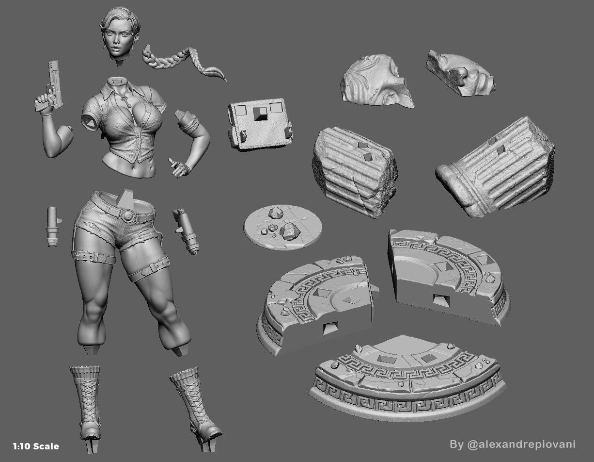 Lara Treasure Hunter 3D print model_8