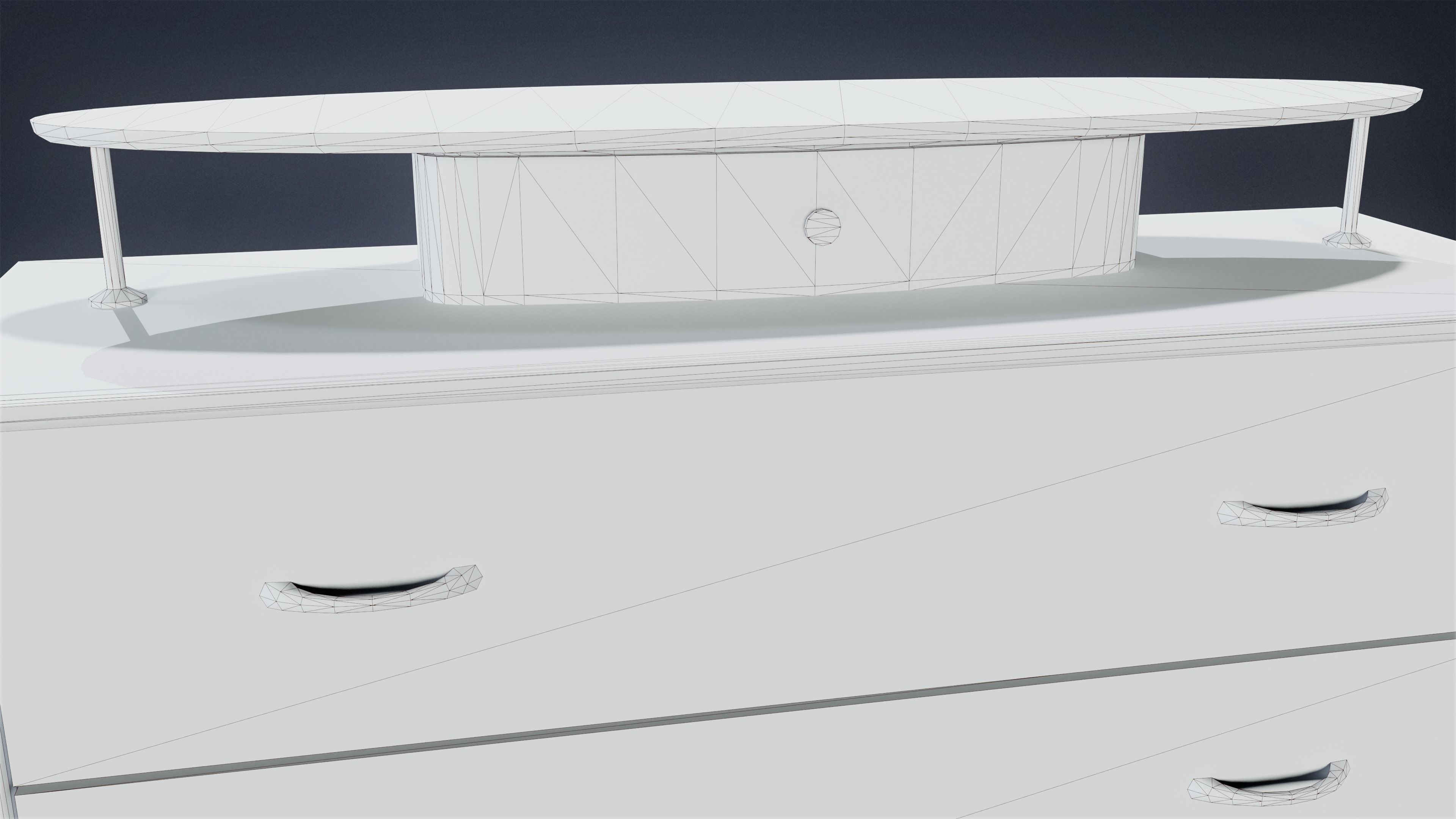 MIDCENTURY - Dresser 03 - LOW POLY Low-poly 3D model_7
