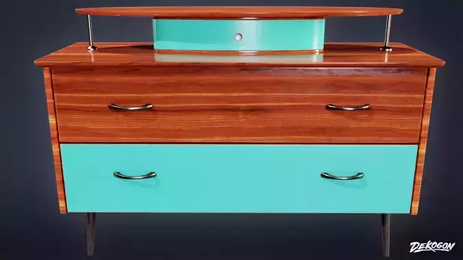MIDCENTURY - Dresser 03 - LOW POLY Low-poly 3D model