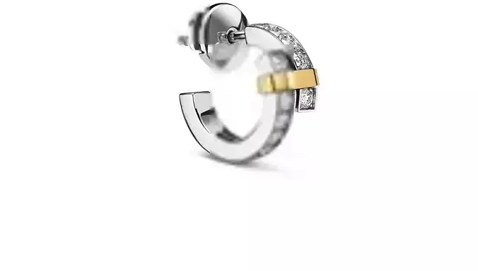 Tiffany Edge Hoop Earrings With Diamonds Printable File