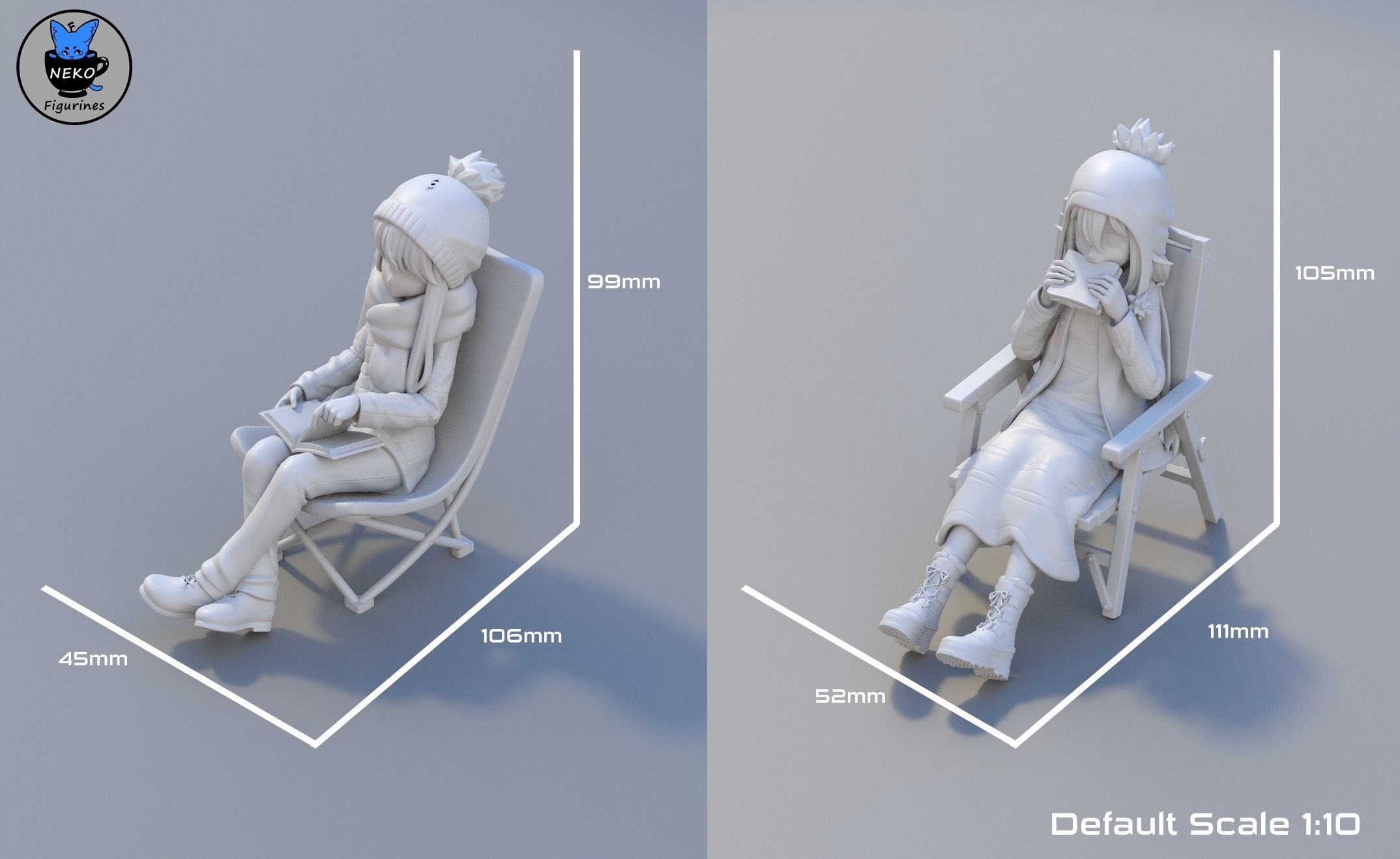 Rin and Nadeshiko - Laid Back Camp Anime Figure for 3D Printing 3D print model_10