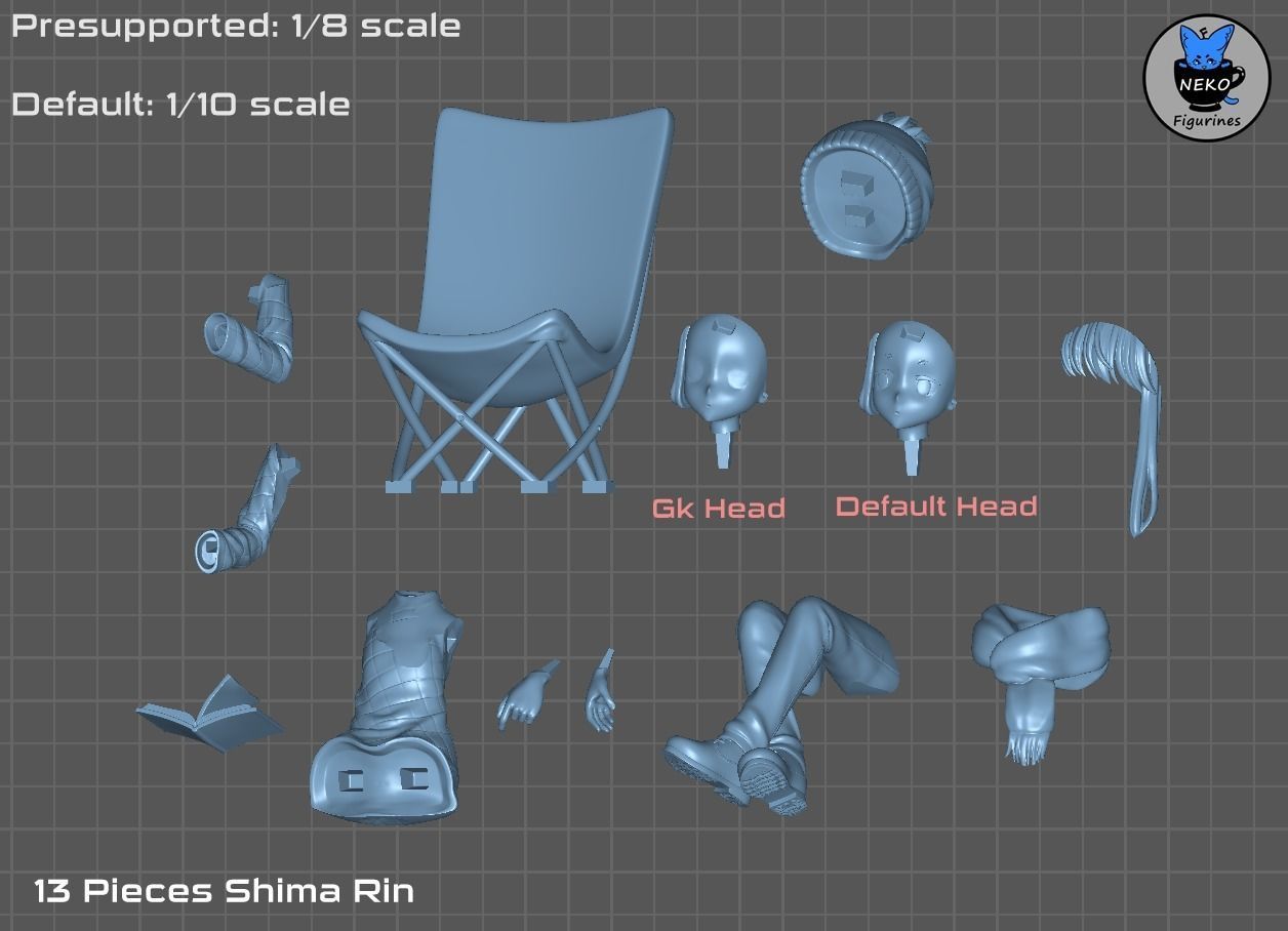 Rin and Nadeshiko - Laid Back Camp Anime Figure for 3D Printing 3D print model_9