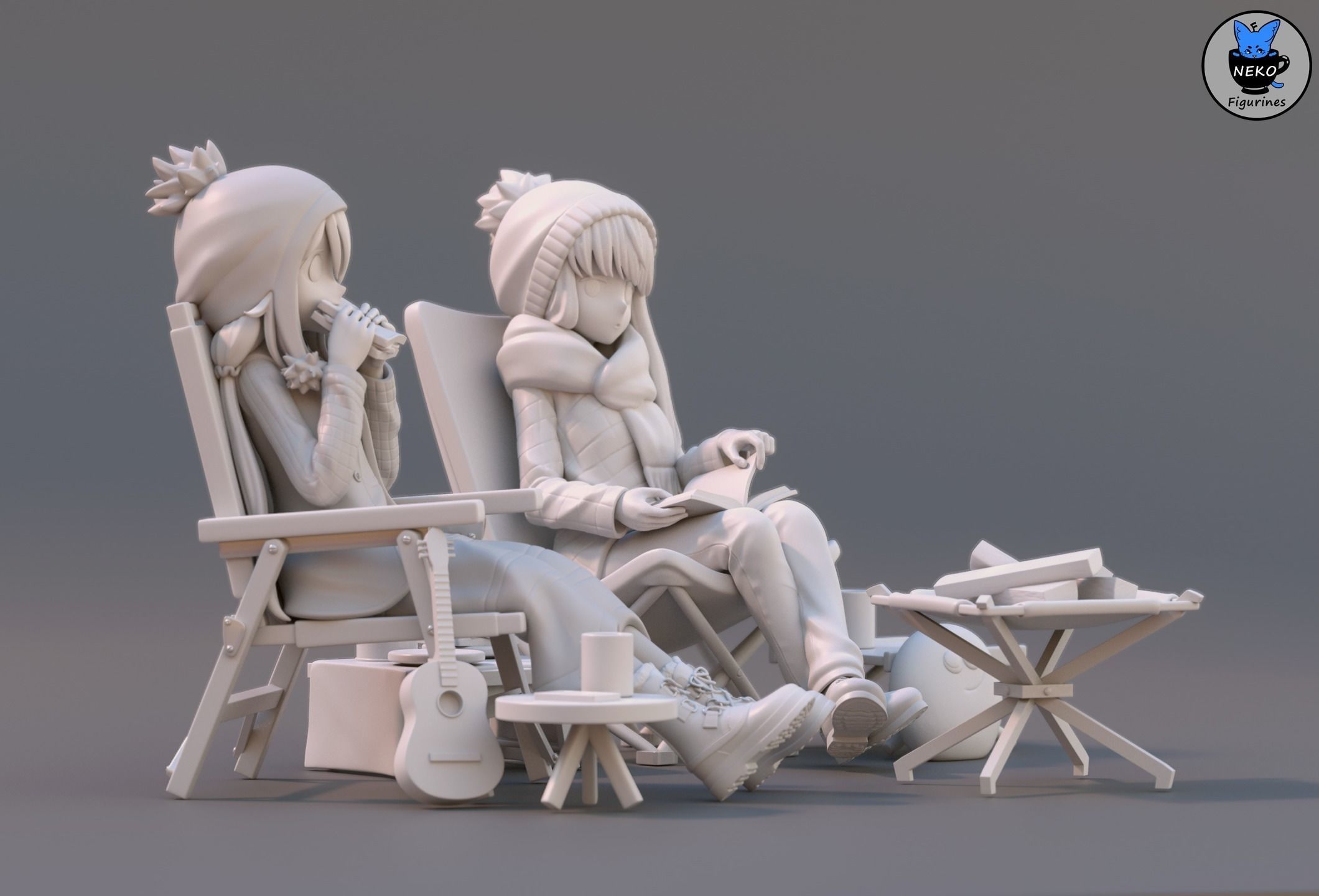 Rin and Nadeshiko - Laid Back Camp Anime Figure for 3D Printing 3D print model_20