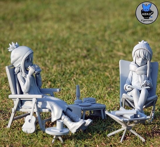 Rin and Nadeshiko - Laid Back Camp Anime Figure for 3D Printing 3D print model 5