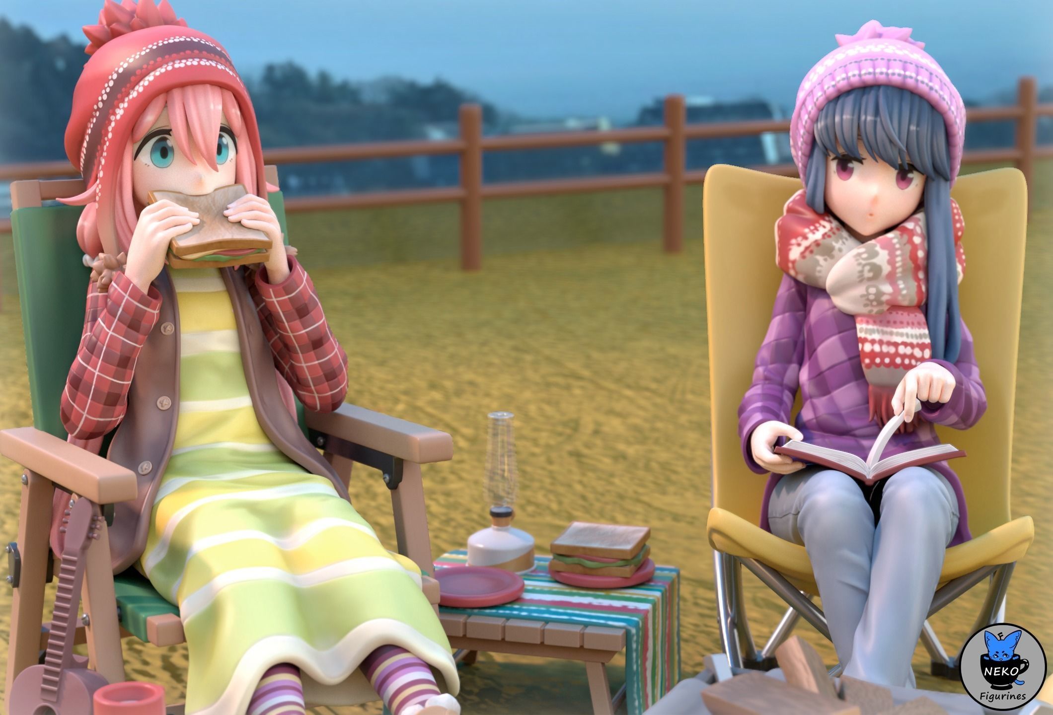 Rin and Nadeshiko - Laid Back Camp Anime Figure for 3D Printing 3D print model_11