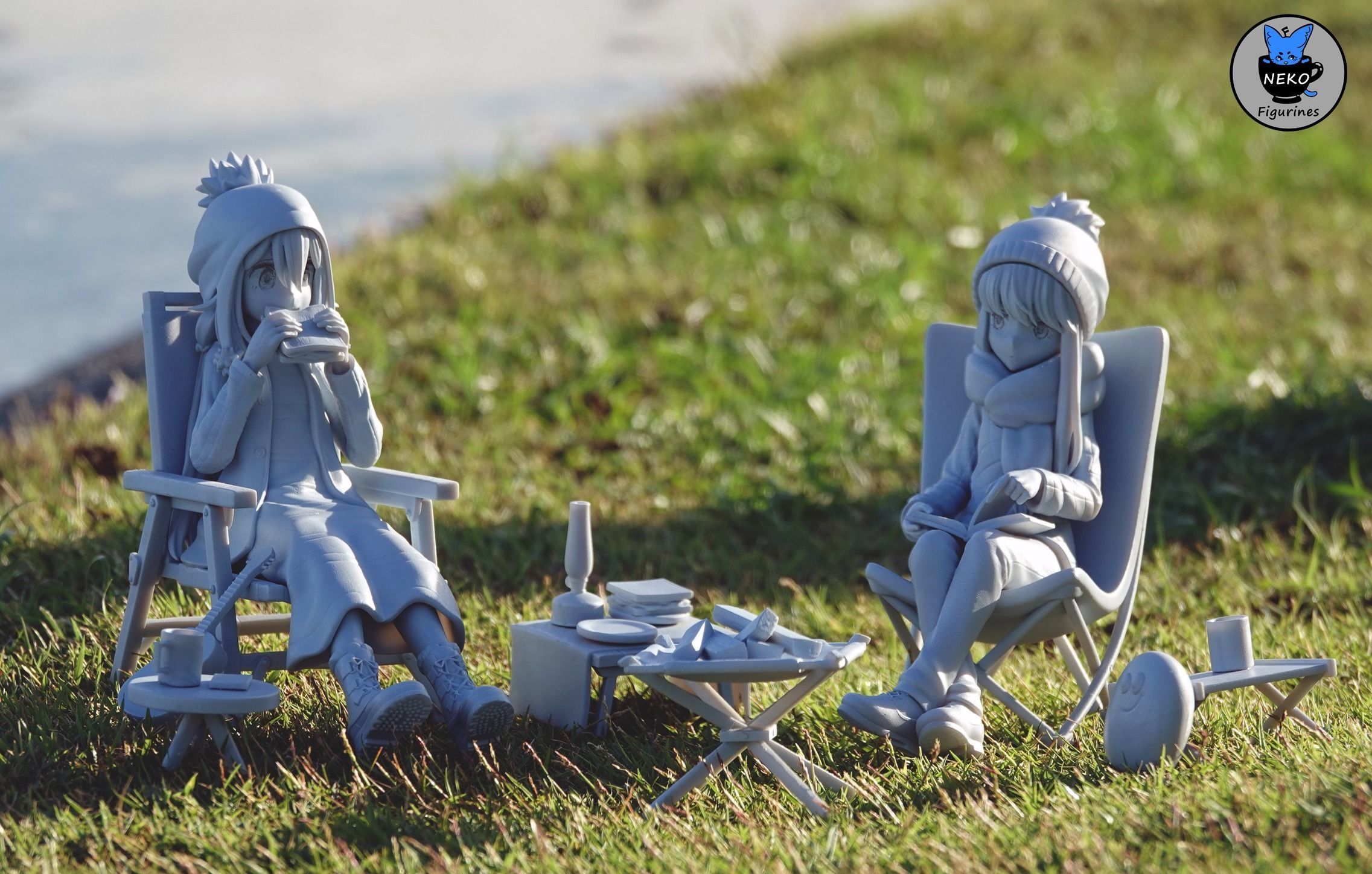 Rin and Nadeshiko - Laid Back Camp Anime Figure for 3D Printing 3D print model_1