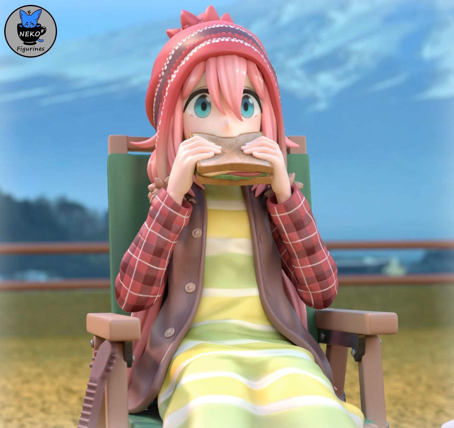 Rin and Nadeshiko - Laid Back Camp Anime Figure for 3D Printing 3D print model_3
