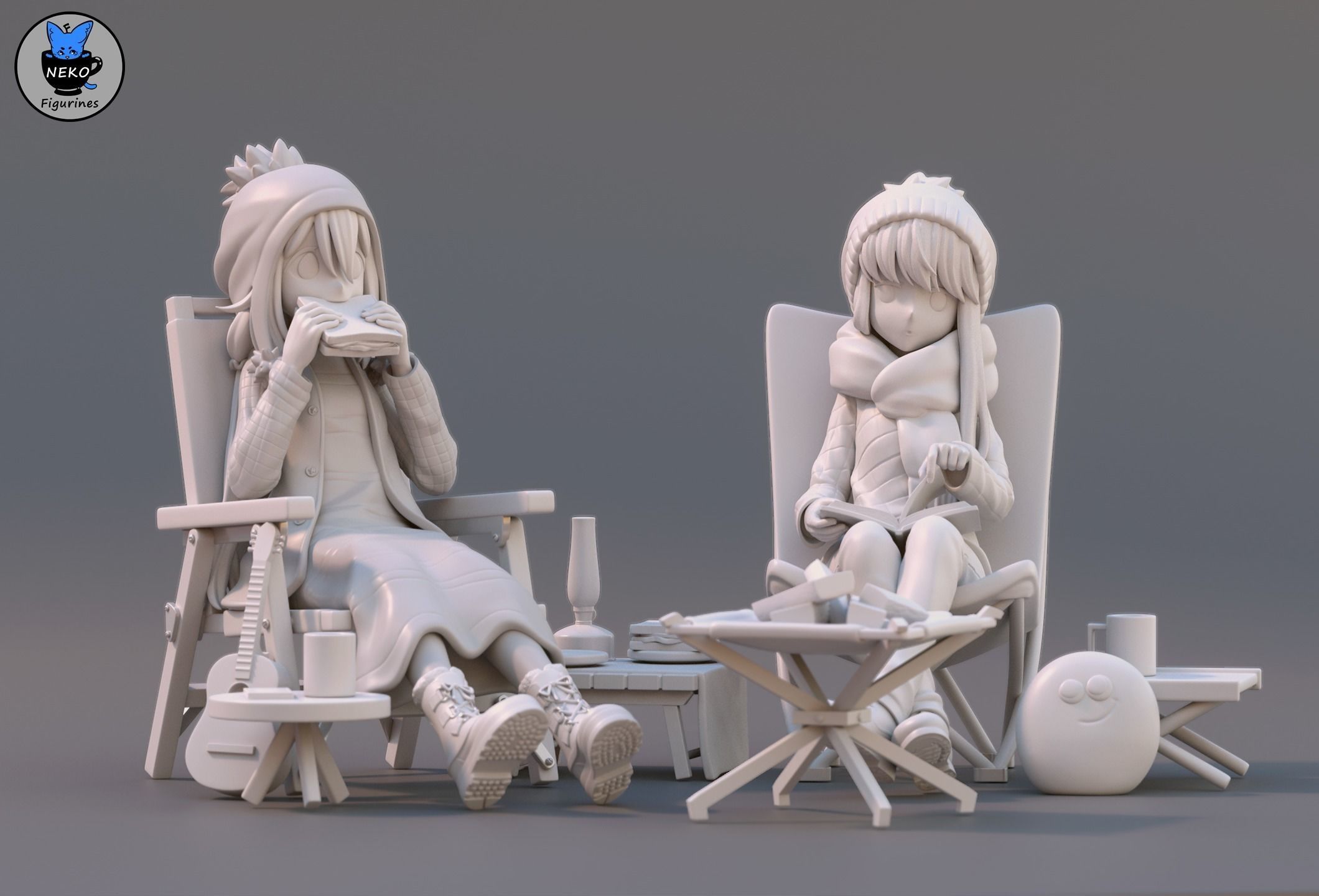 Rin and Nadeshiko - Laid Back Camp Anime Figure for 3D Printing 3D print model_18