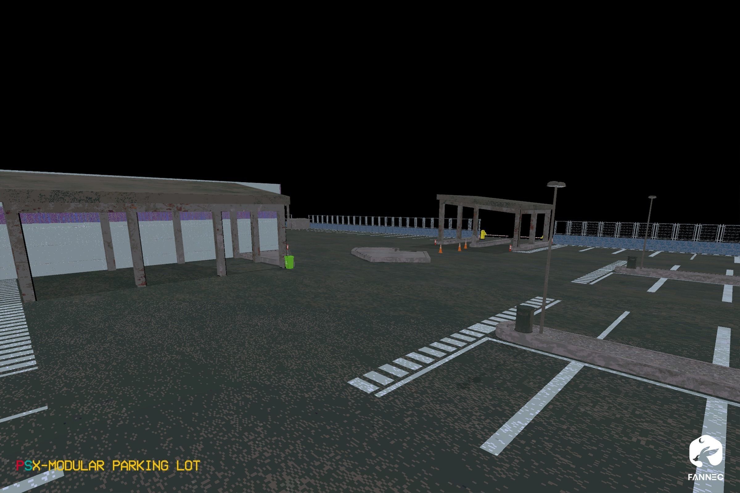 PSX Edition - Modular Parking Lot Low-poly 3D model_4
