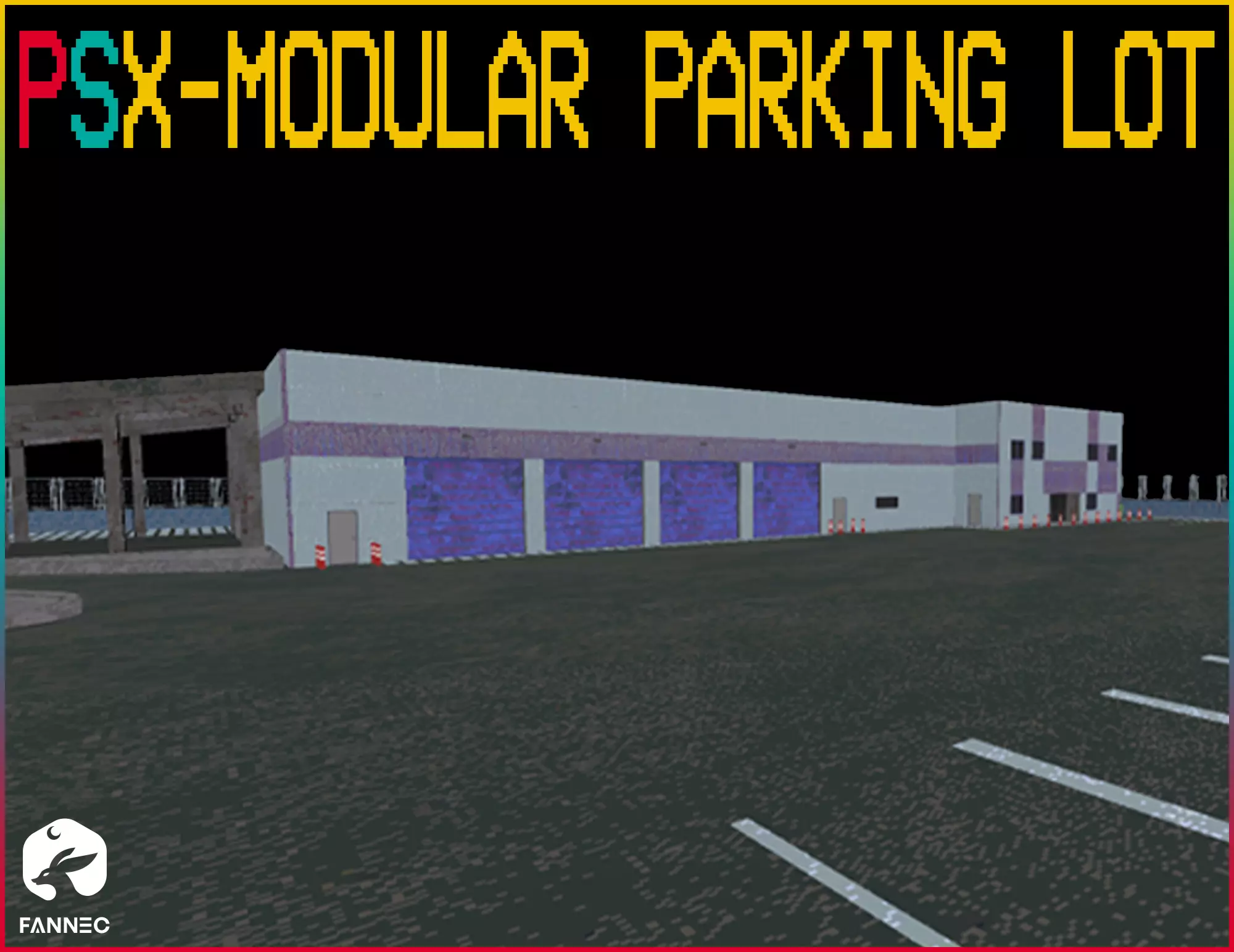 PSX Edition - Modular Parking Lot Low-poly 3D model_0