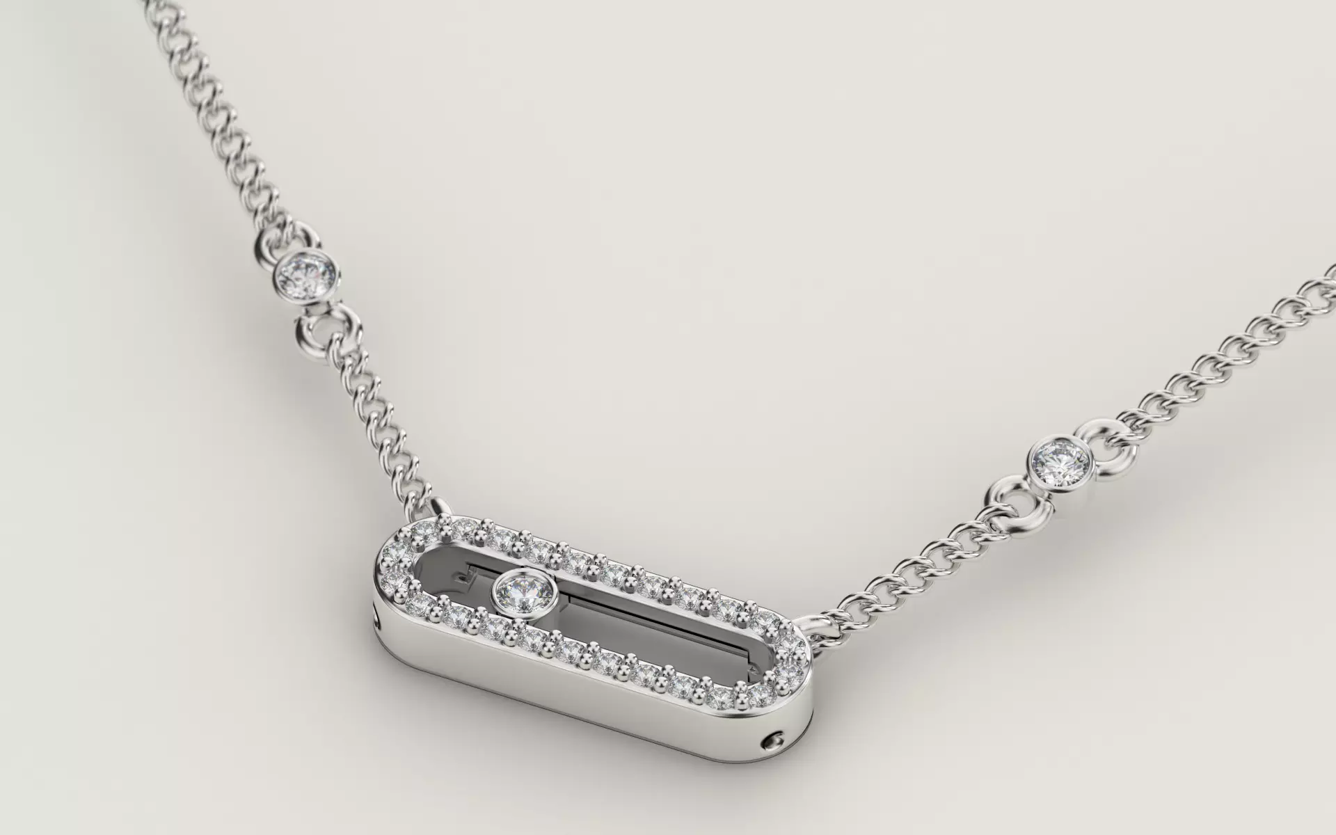 Necklace Messika - Move Uno Pave 3D print model