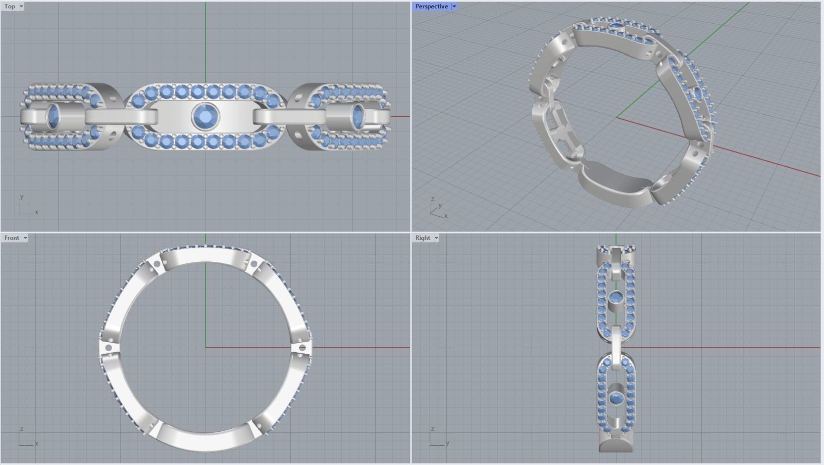 Ring Messika - Move Link Multi Pavee 3D print model_4