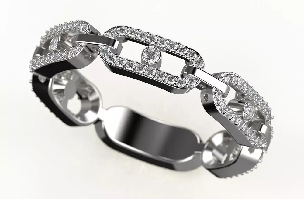 Ring Messika - Move Link Multi Pavee 3D print model_0