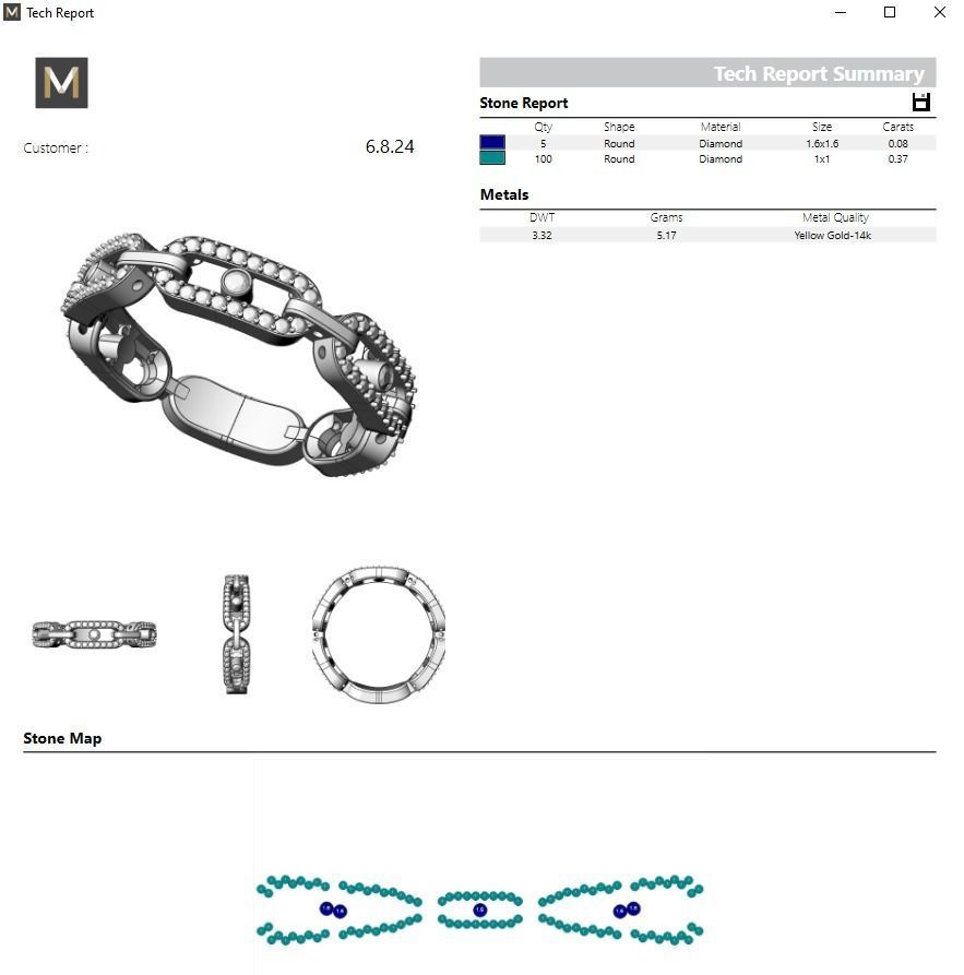 Ring Messika - Move Link Multi Pavee 3D print model_6